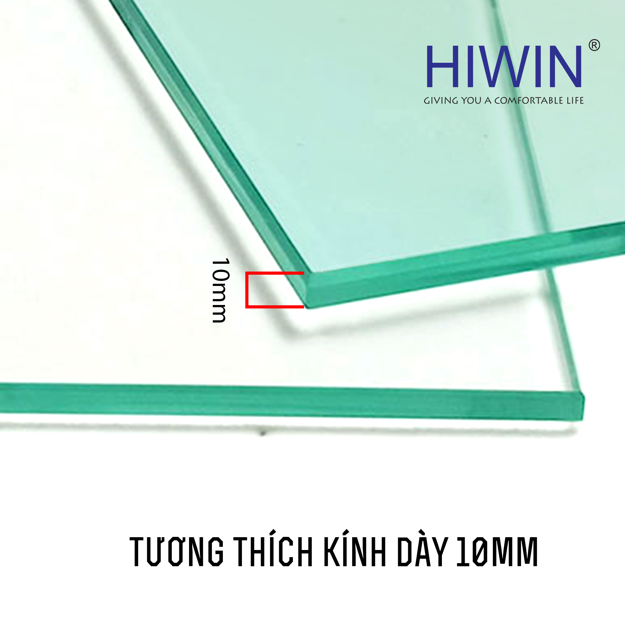 Bản lề HG-007 tương thích với kính cường lực dày 10mm