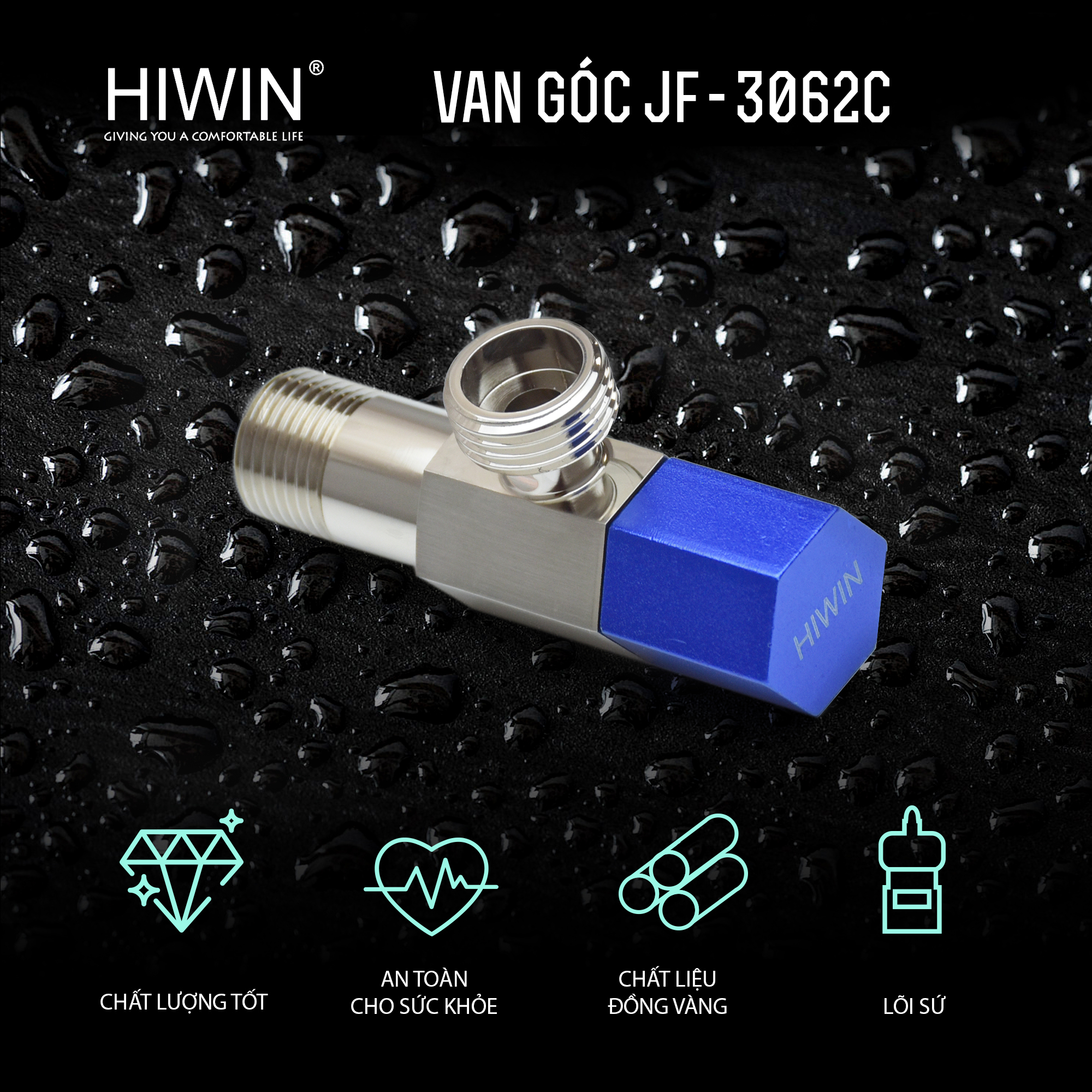 Van góc JF-3062C là sản phẩm nổi bật trong dòng van điều chỉnh áp lực nước