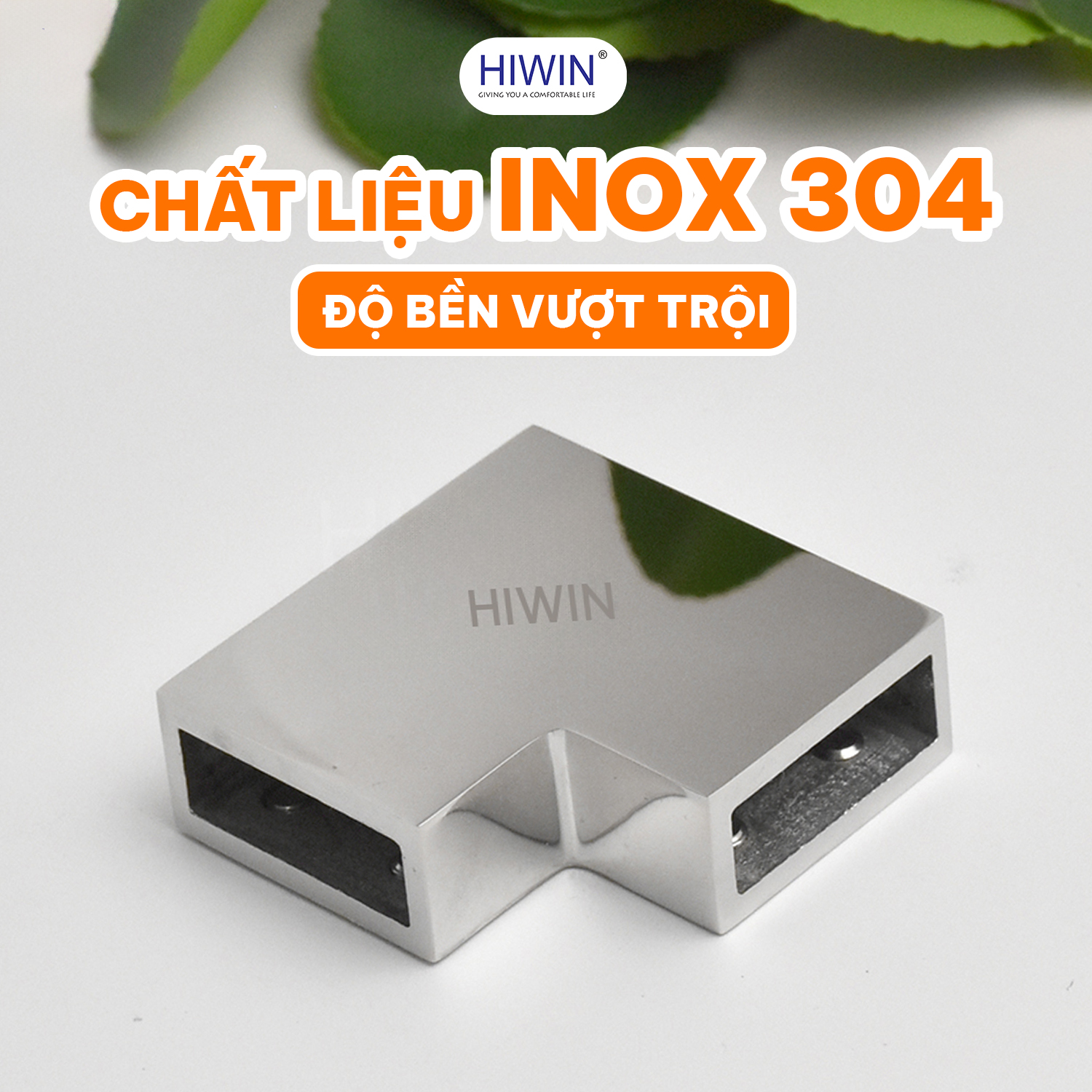 Chuyển góc 90 độ cabin tắm ống 10x30 Hiwin SB-613G được gia công từ inox 304 cao cấp