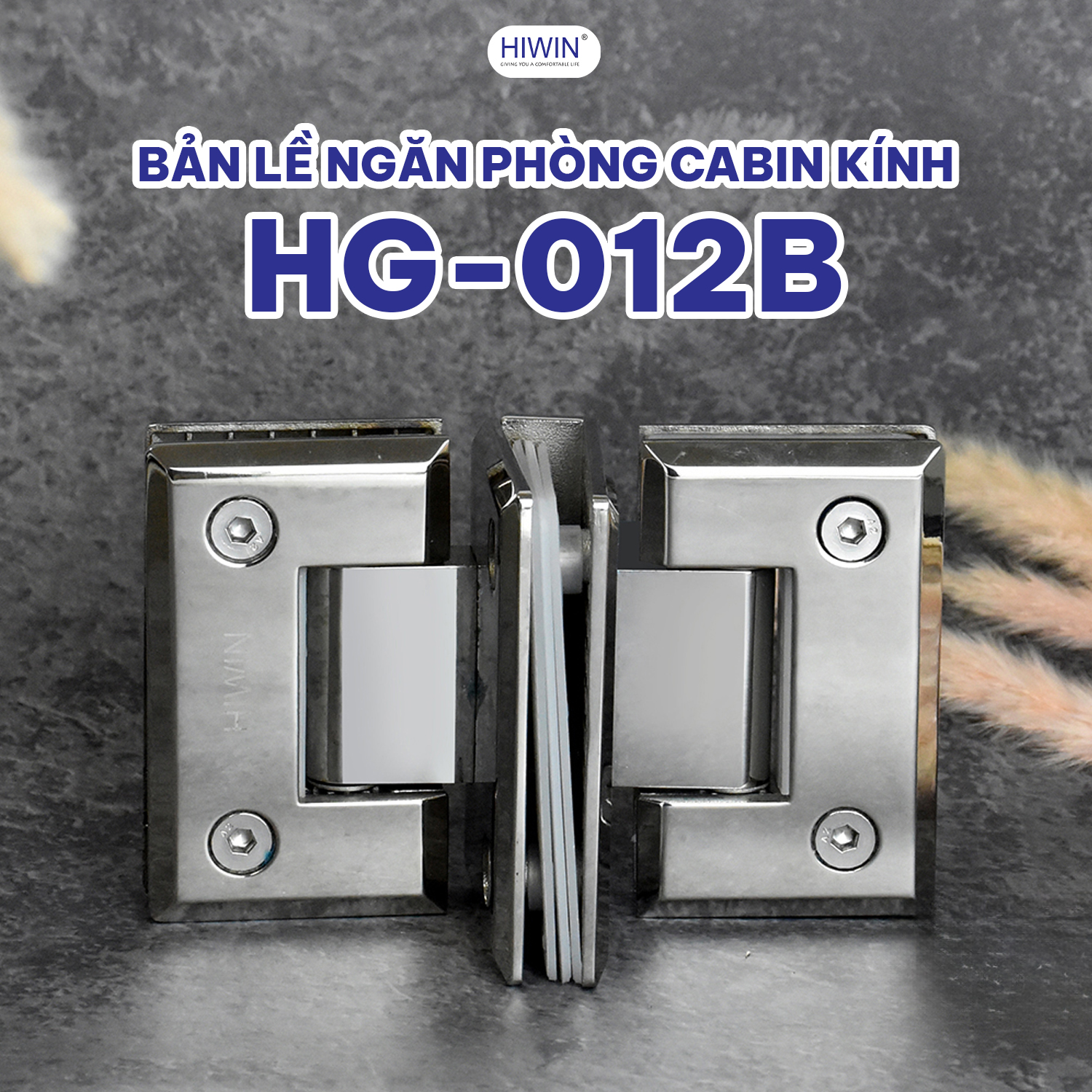 Bản lề ngăn phòng cabin kính inox 304 Hiwin HG-012B