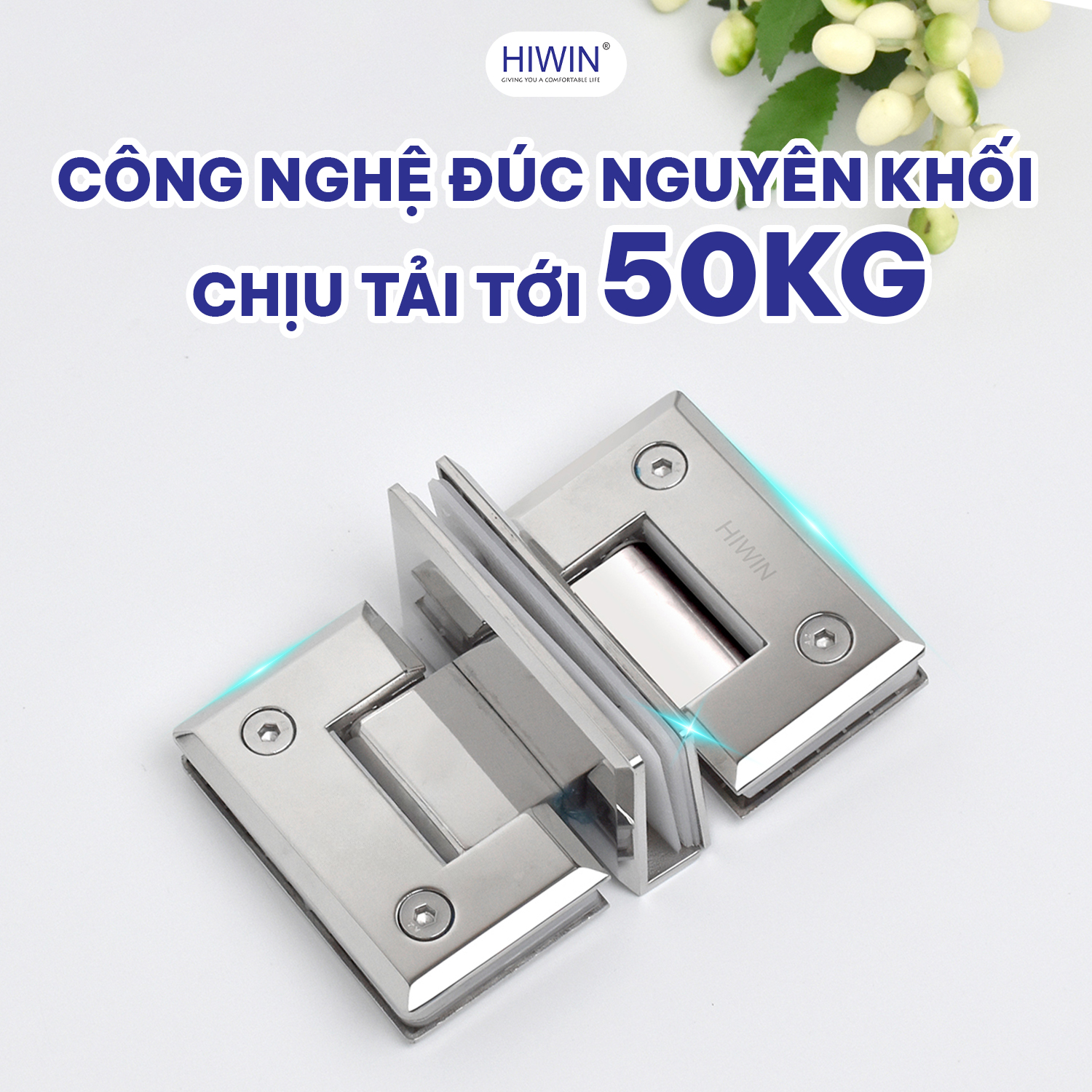 Bản lề ngăn phòng cabin kính inox 304 Hiwin HG-012B