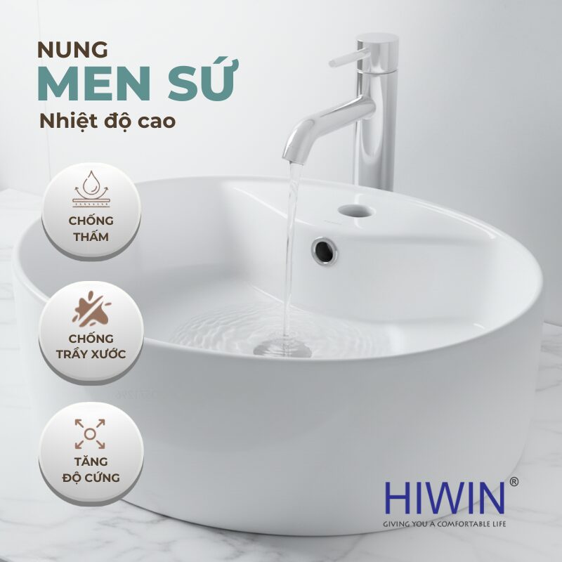 Lớp men sứ bóng mịn giúp chống bám bẩn, dễ lau chùi và luôn giữ được độ sáng bóng như mới