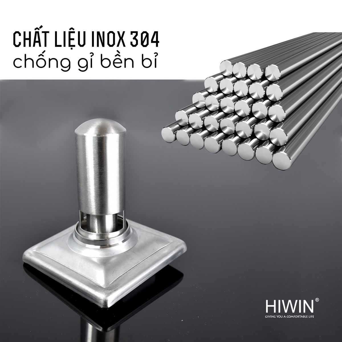 ga thoát sàn Hiwin FD-413B sử dụng chất liệu Inox 304