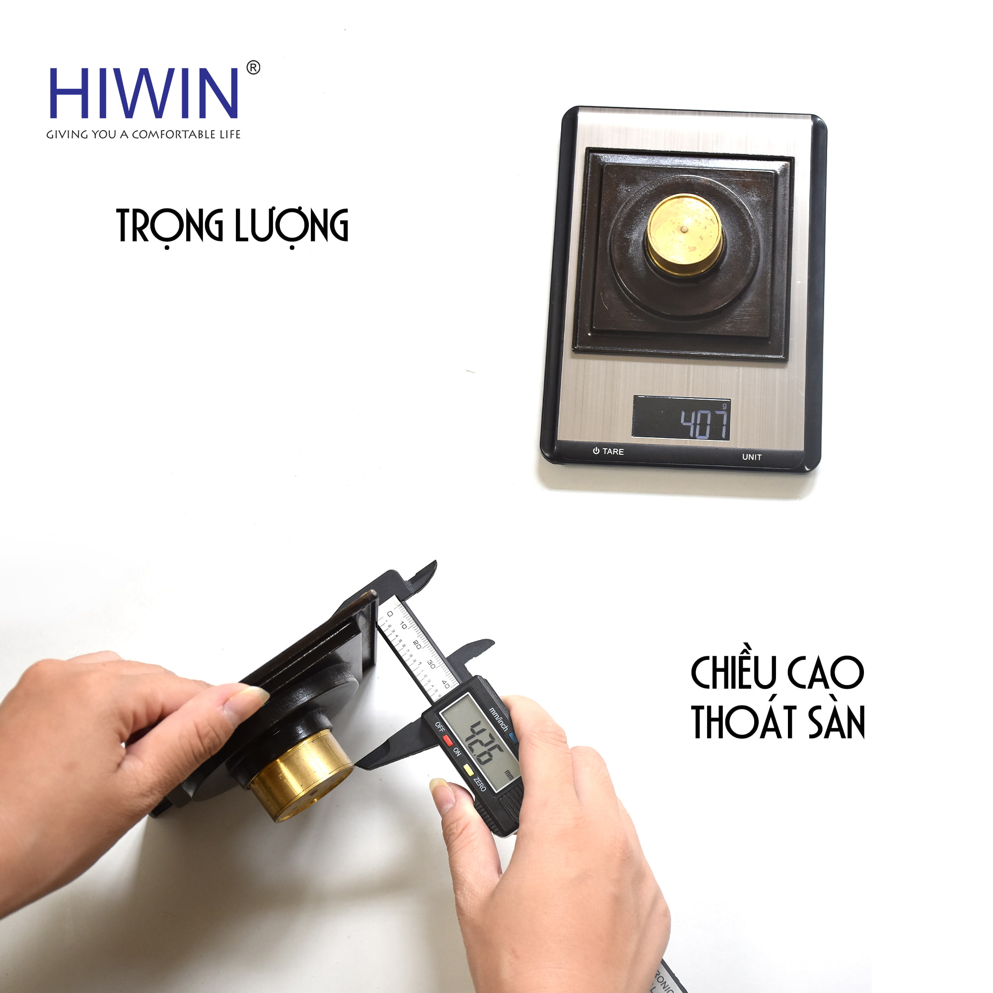 ga thoát sàn đồng giả cổ Hiwin FD-4614 có kích thước và trọng lượng đạt tiêu chuẩn