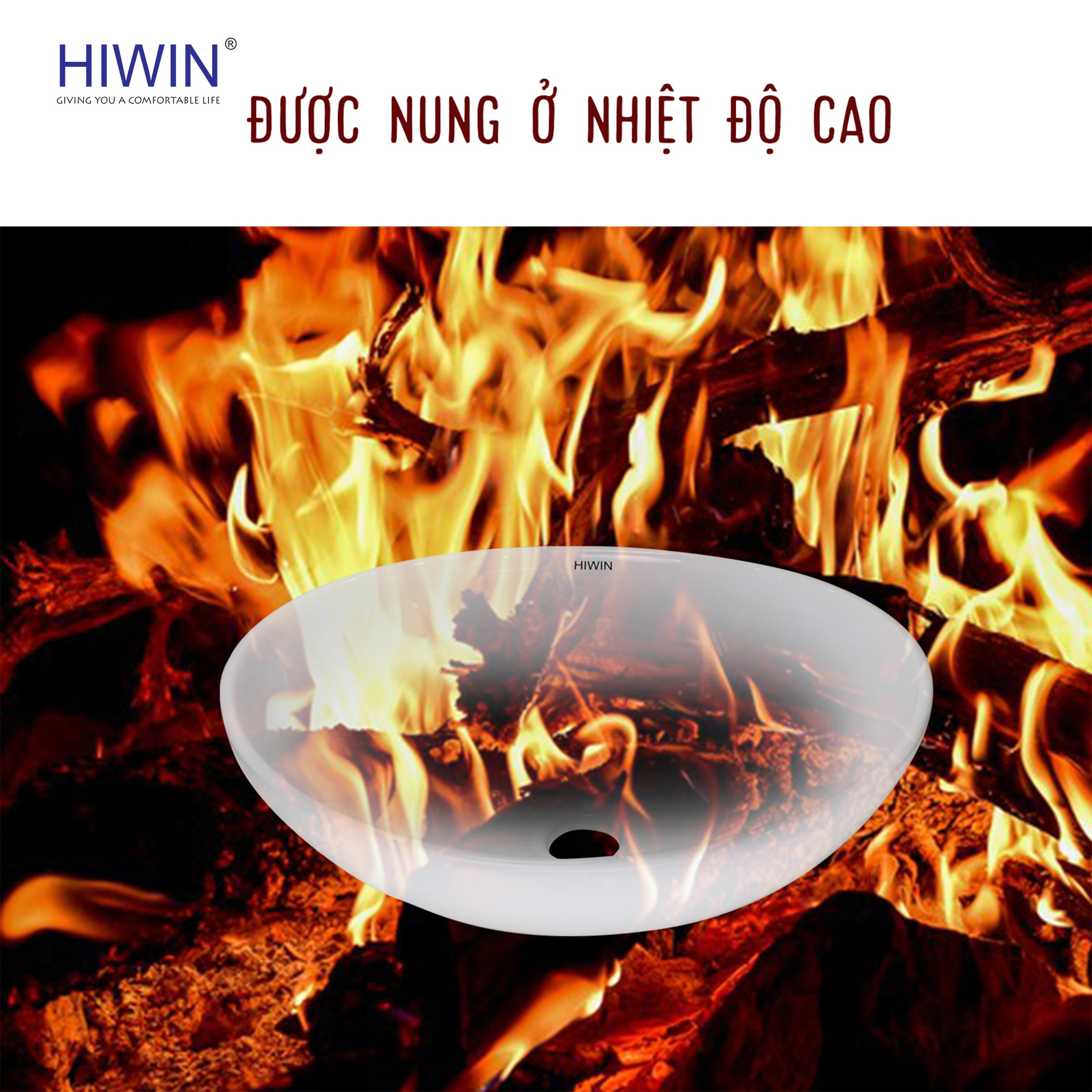 Chất liệu sứ cao cấp được nung ở nhiệt độ cao giúp tăng độ cứng và độ bền vượt trội