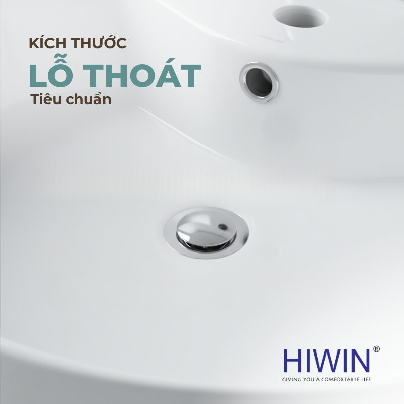 Kích thước lỗ thoát tiêu chuẩn – Dễ dàng kết hợp phụ kiện đi kèm
