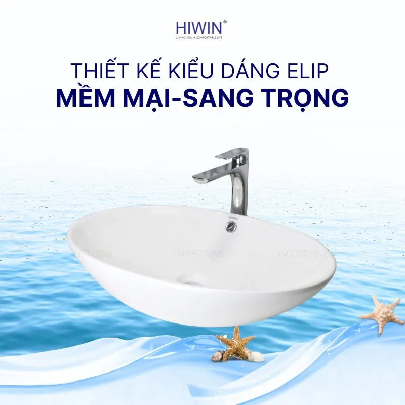 Chậu rửa mặt lavabo đặt bàn cao cấp HIWIN LP-8168