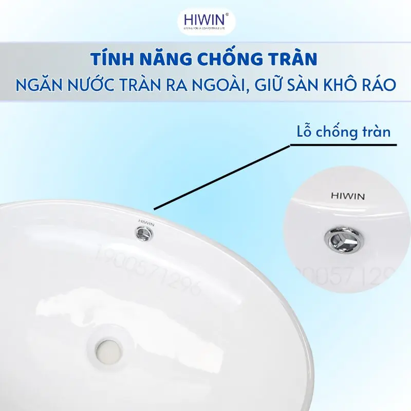 Thiết kế lỗ chống tràn ngăn nước tràn ra ngoài giữ sàn khô ráo