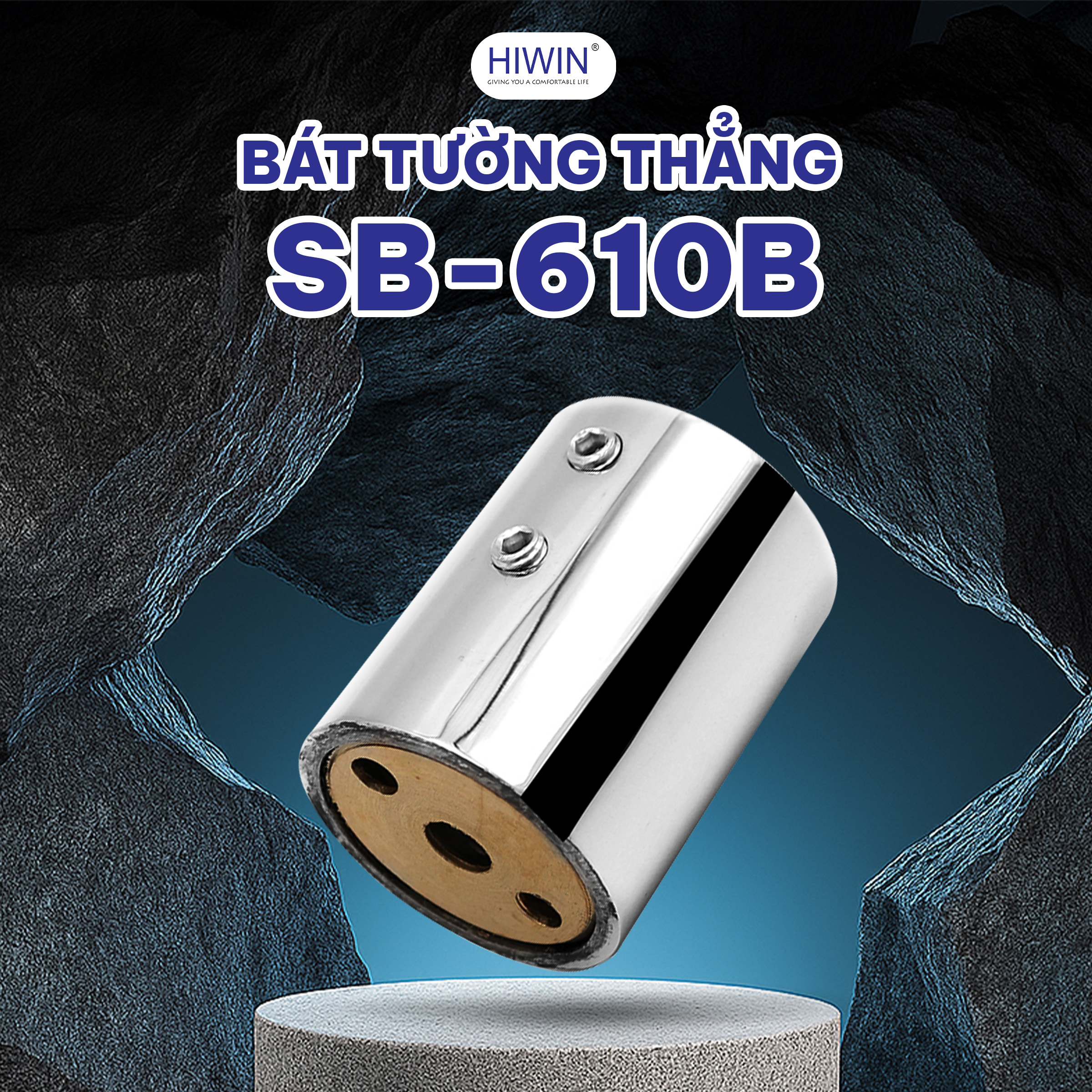 Bát tường thẳng vách tắm kính phi 25 Hiwin SB-610B