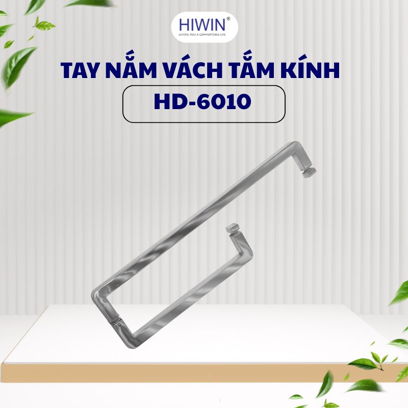 Tay nắm vách tắm kính Hiwin HD-6010 – thiết kế bản vuông khỏe khoắn, phong cách tối giản hiện đại