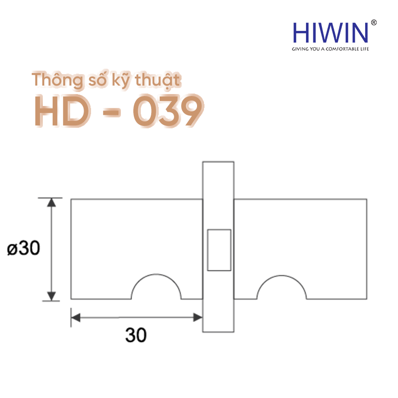 Bản vẽ thông số kỹ thuật chuẩn của tay nắm núm HD-039