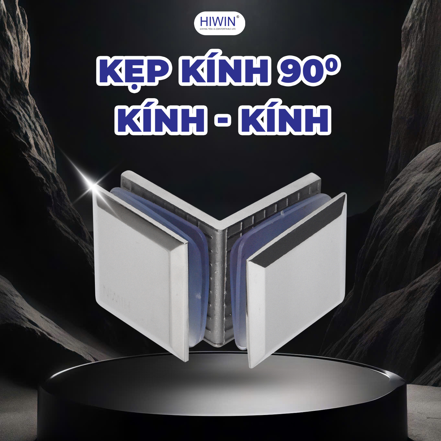 Kẹp kính 90 độ Hiwin FC-2083 được gia công đúc nguyên khối tinh xảo, chắc chắn