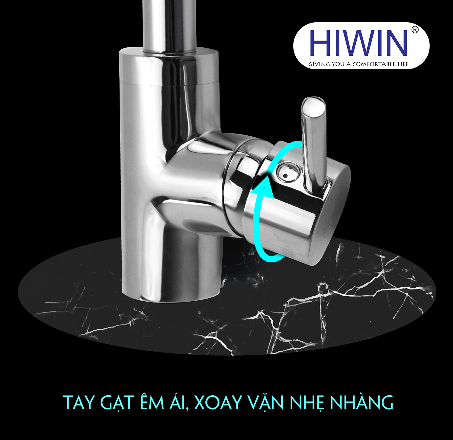 Tay gạt nước thuận tiện với hai chế độ nóng lạnh