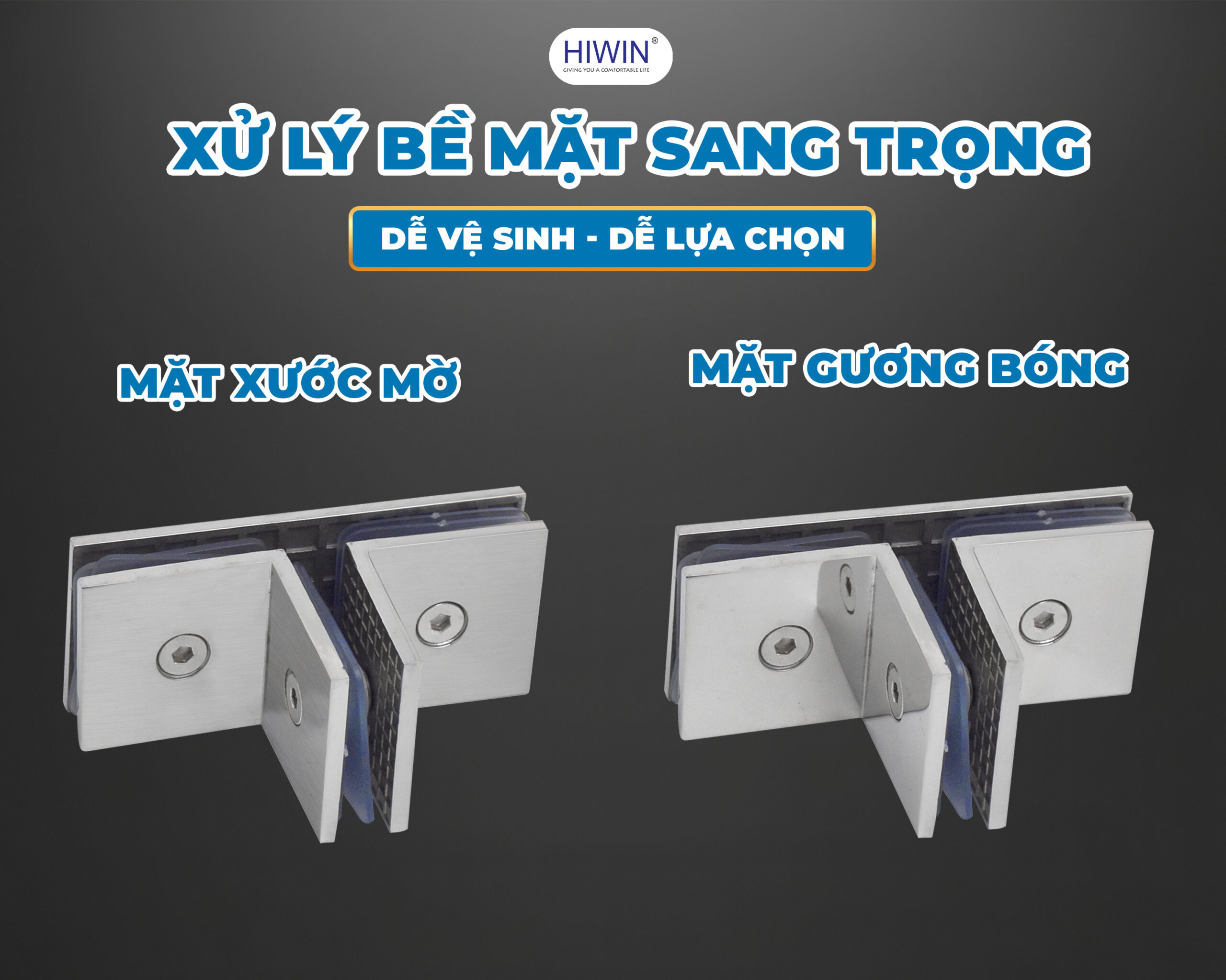 Kẹp cố định kính Hiwin FC-2037 có hai tùy chọn xử lý bề mặt