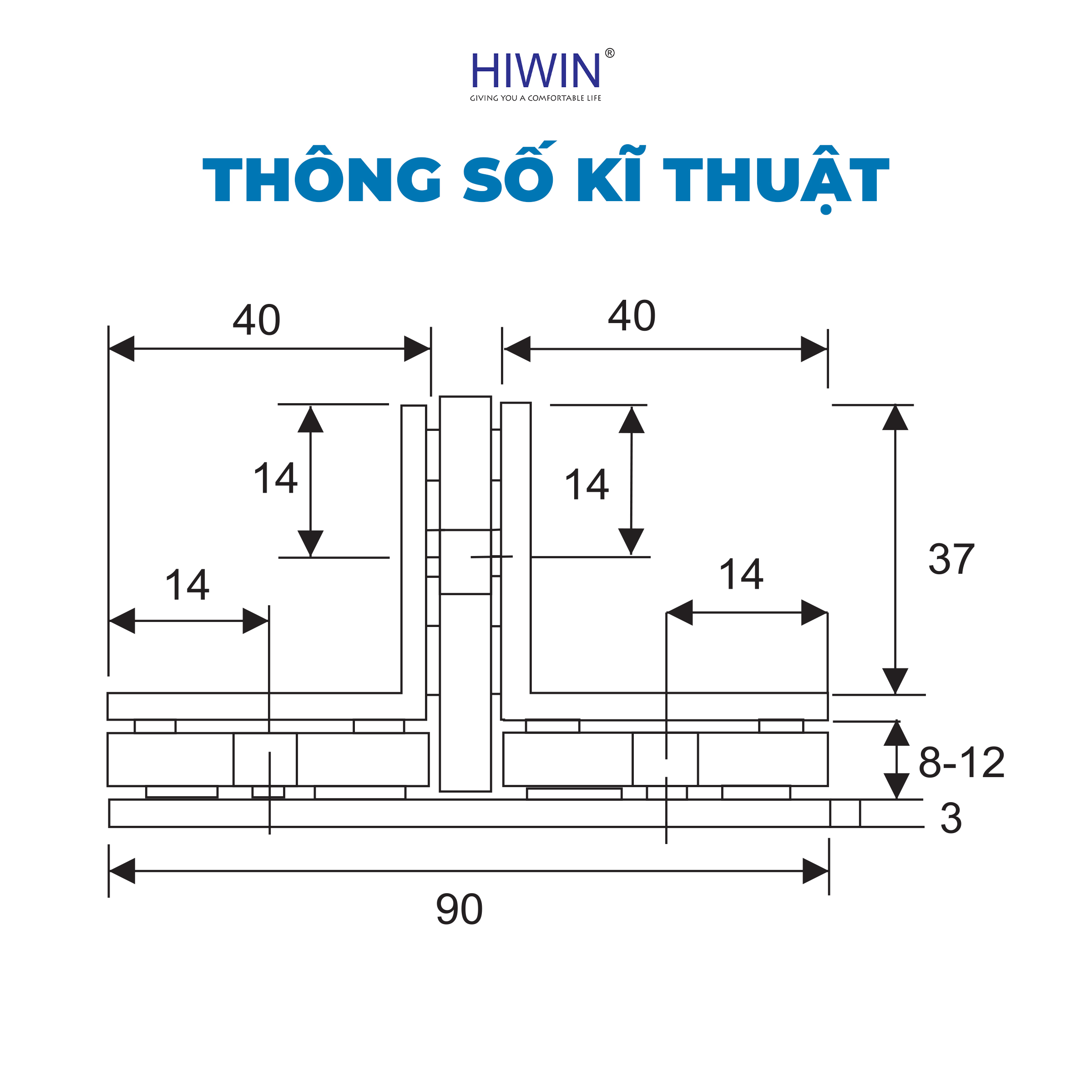 Kẹp FC-2037 là phụ kiện chuyên dụng trong thi công cabin tắm kính đôi
