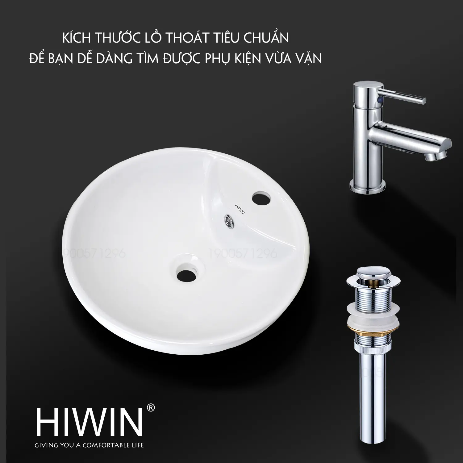 Kích thước thoát nước tiêu chuẩn dễ dàng lắp đặt với nhiều loại xi phông và phụ kiện phổ biến.