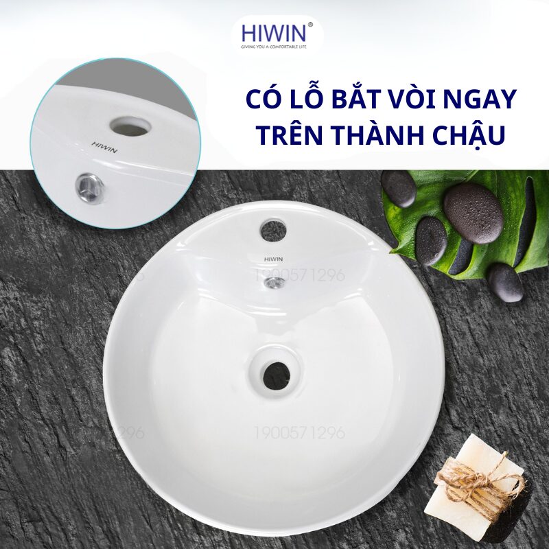 Lỗ bắt vòi tích hợp trên thành chậu – tiện lợi khi lắp đặt, tương thích với nhiều loại vòi nước khác nhau, tăng tính thẩm mỹ đồng bộ