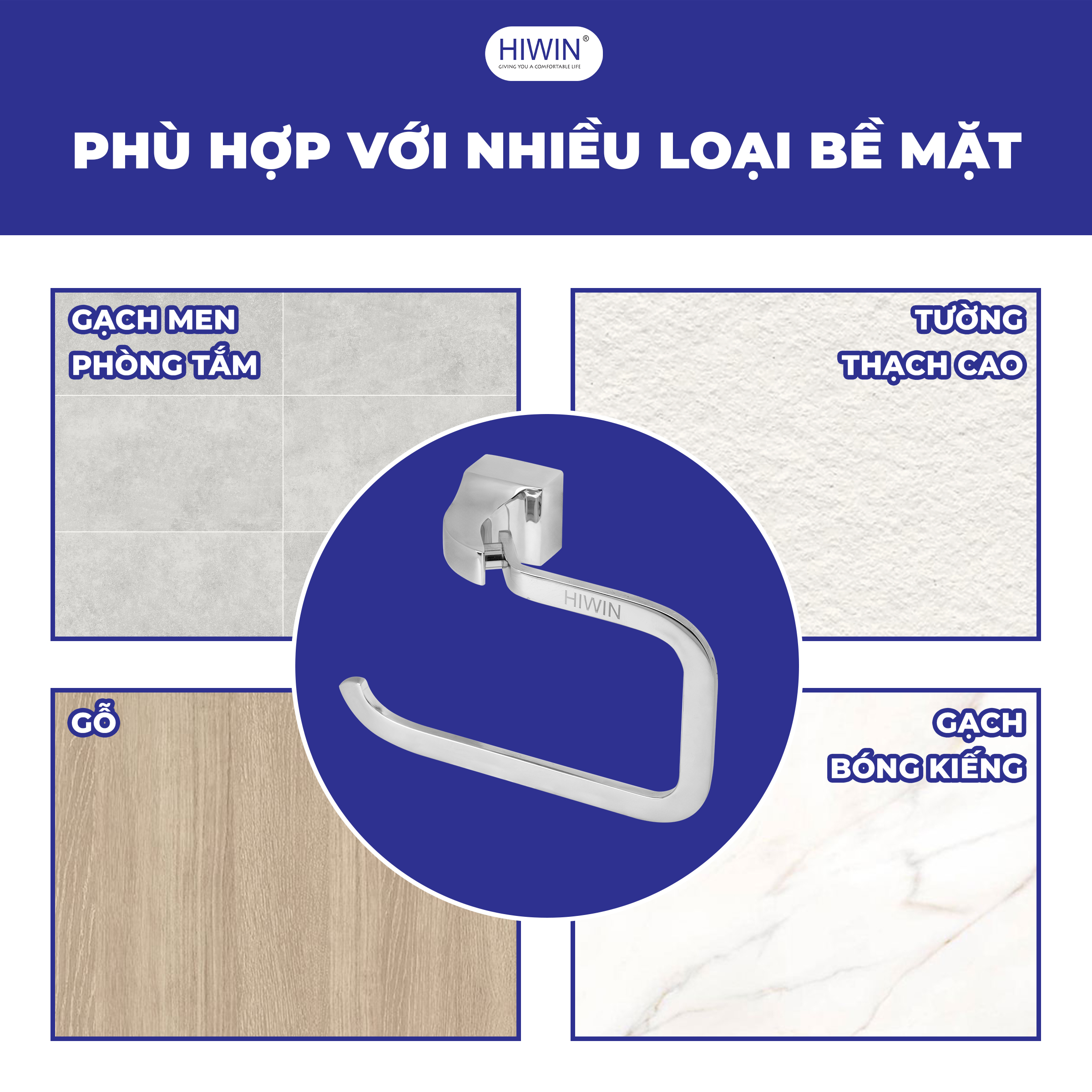 Chân đế vuông vắn chắc chắn, dễ dàng lắp đặt