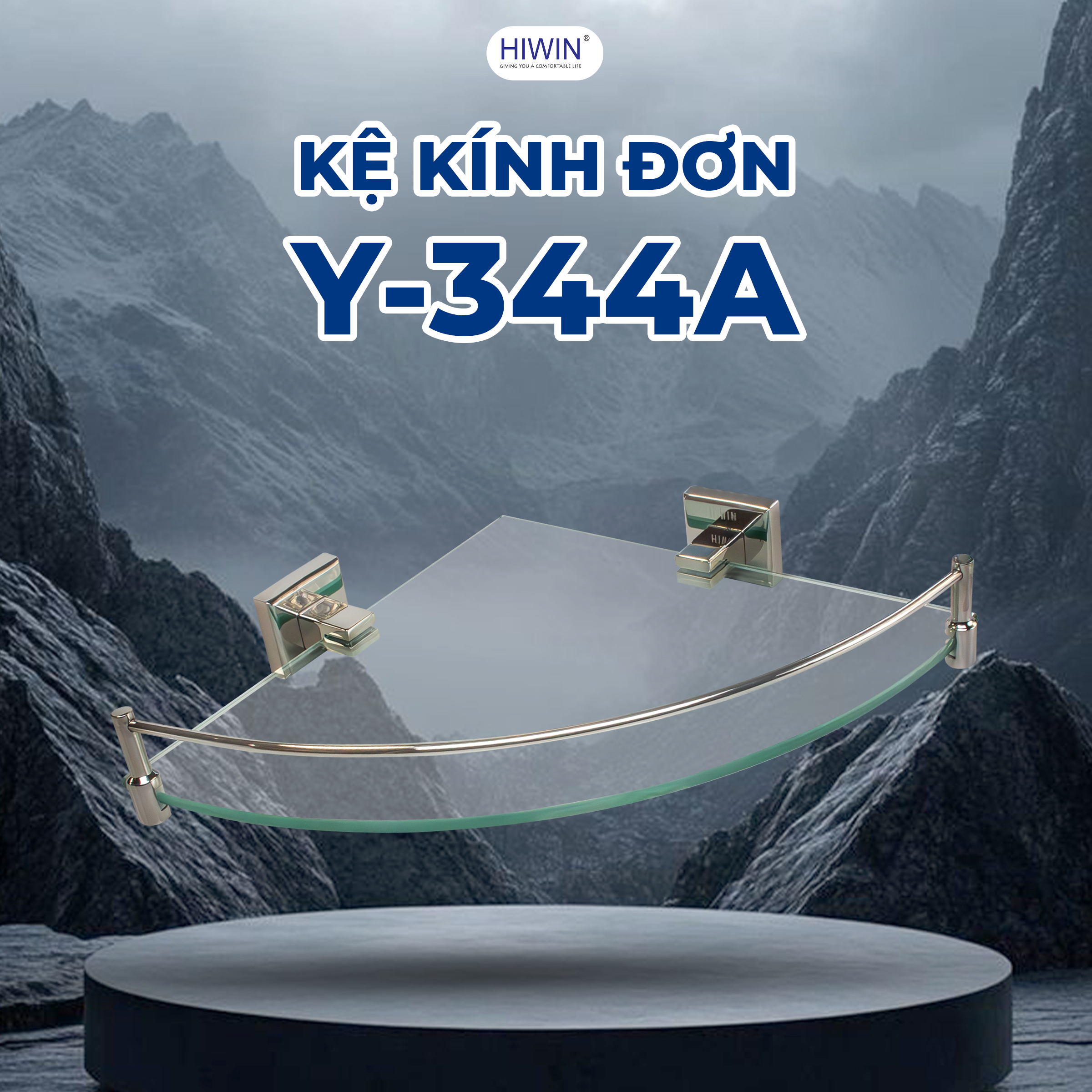 Kệ kính 1 tầng Y-344A với thiết kế gọn gàng, tinh tế