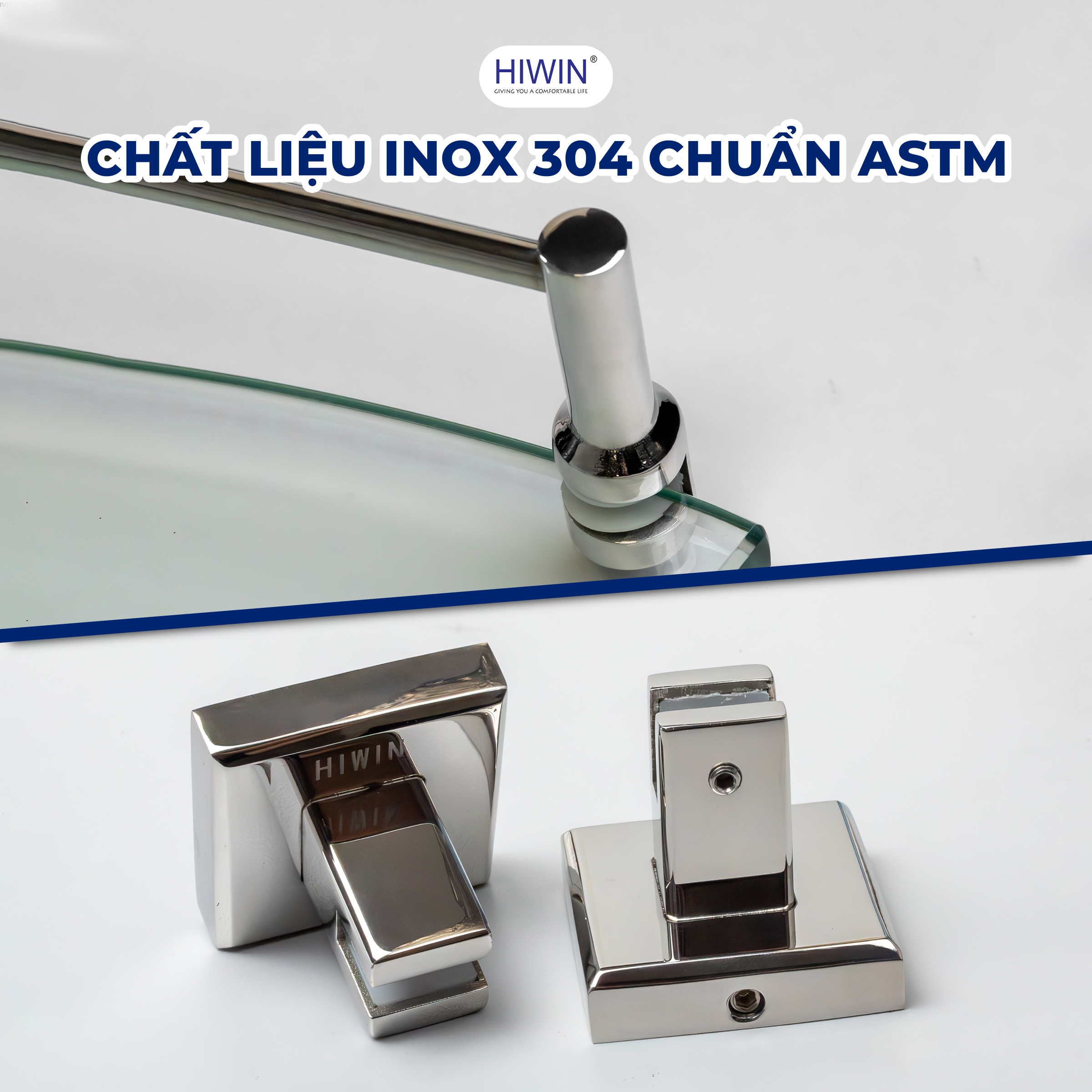 Kệ kính inox chắc chắn, bền bỉ