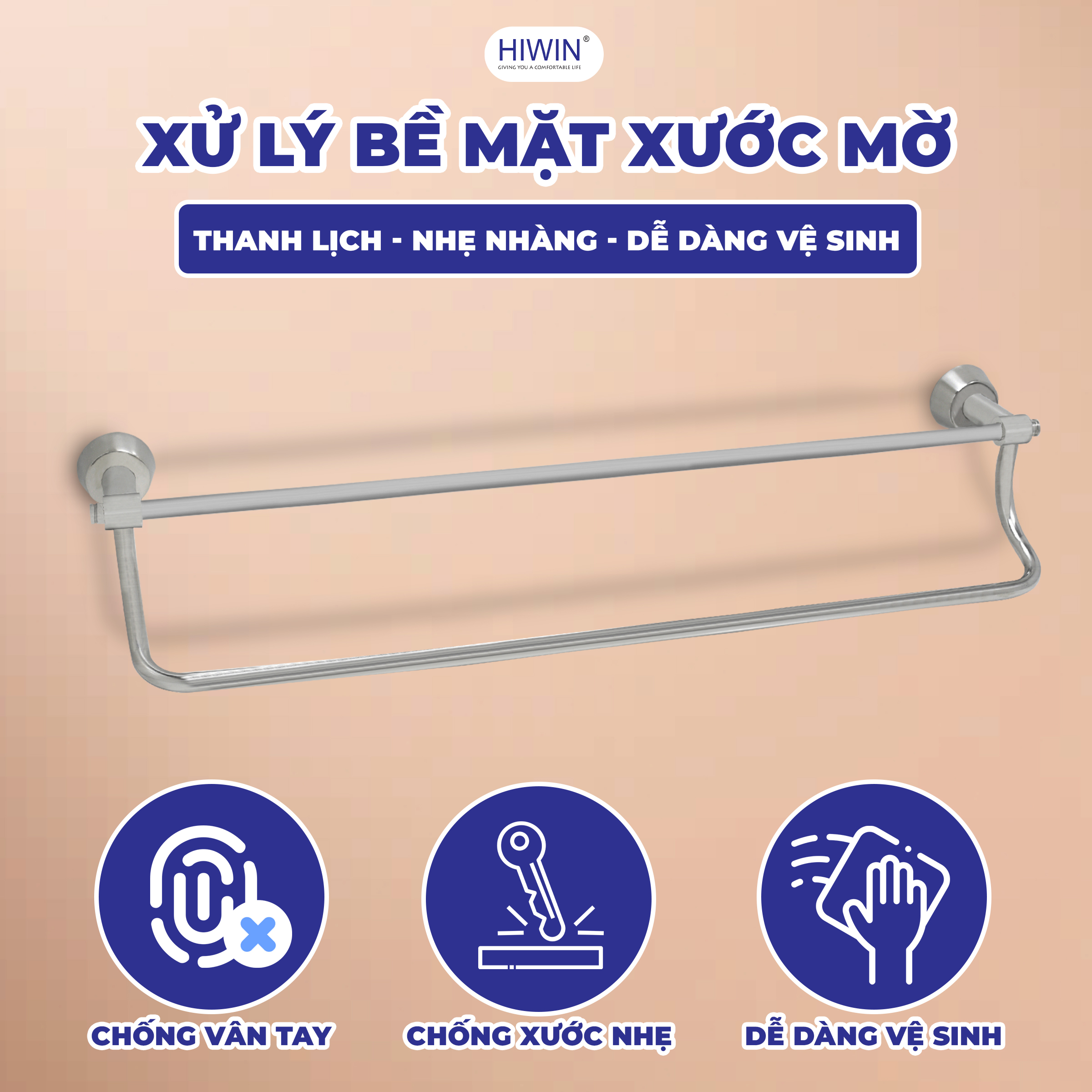 Mặt xước mờ mang lại cảm giác thanh lịch cho giá treo Y-638
