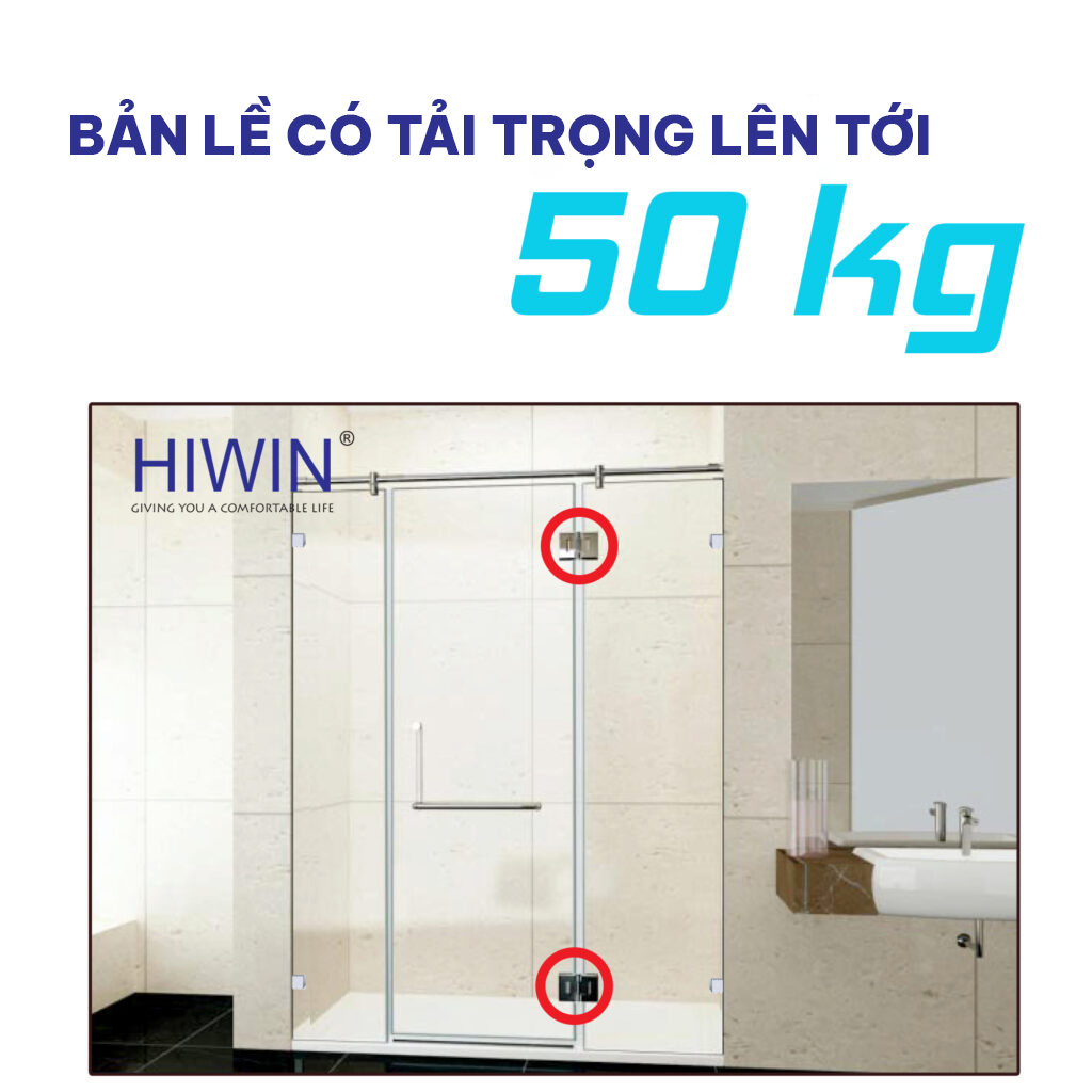 Bản lề vách tắm kính 180 độ inox 304 Hiwin HG-012