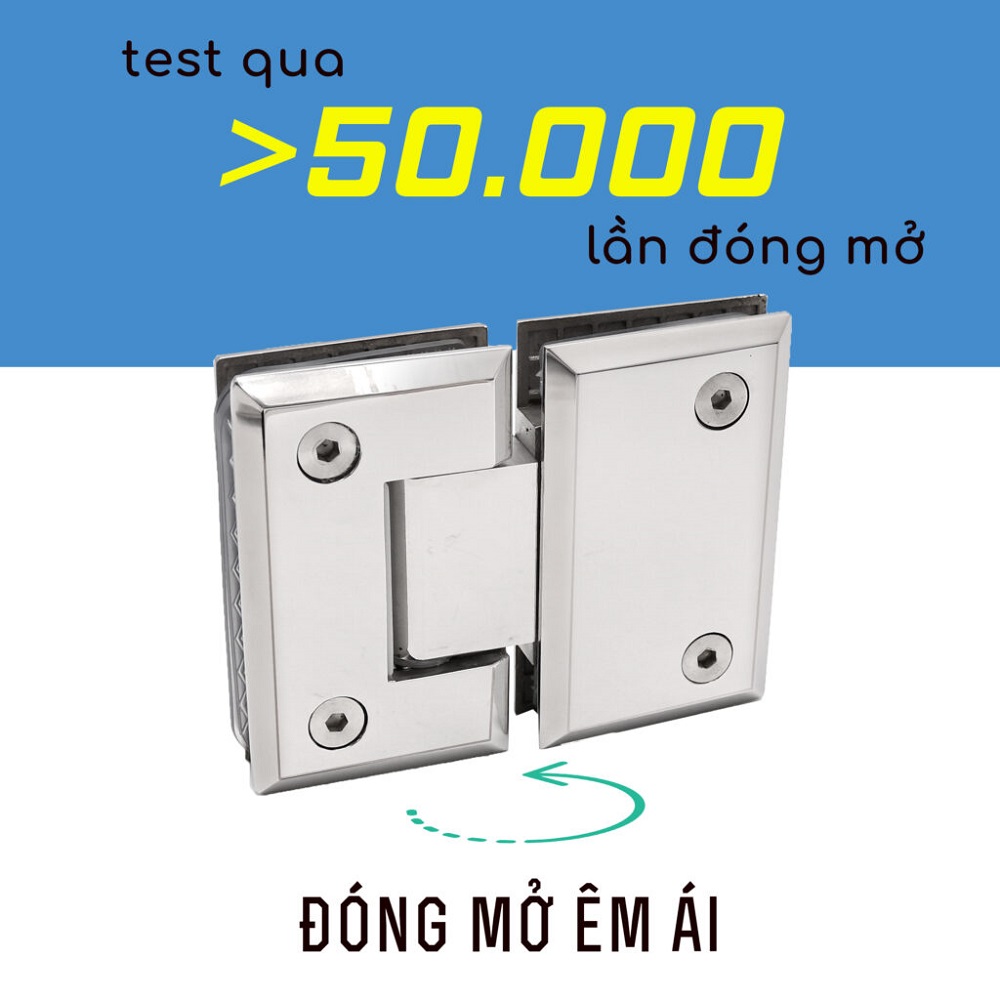 bản lề bộ phụ kiện vách tắm kính 180 độ chịu trọng tải cao