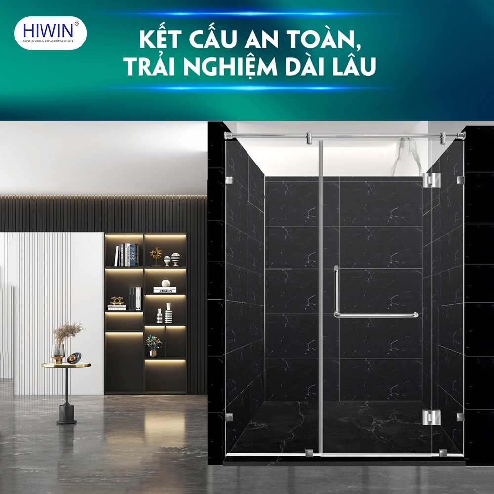 Bộ phụ kiện vách tắm kính 180 độ kết cấu an toàn