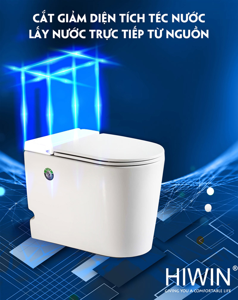 Bồn cầu không két nước Hiwin MT-6040 lấy nước trực tiếp từ nguồn