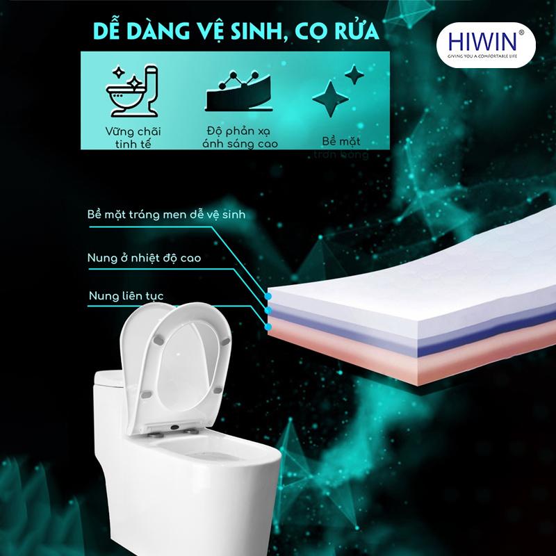 Bồn cầu nguyên khối MT-2020 dễ dàng vệ sinh