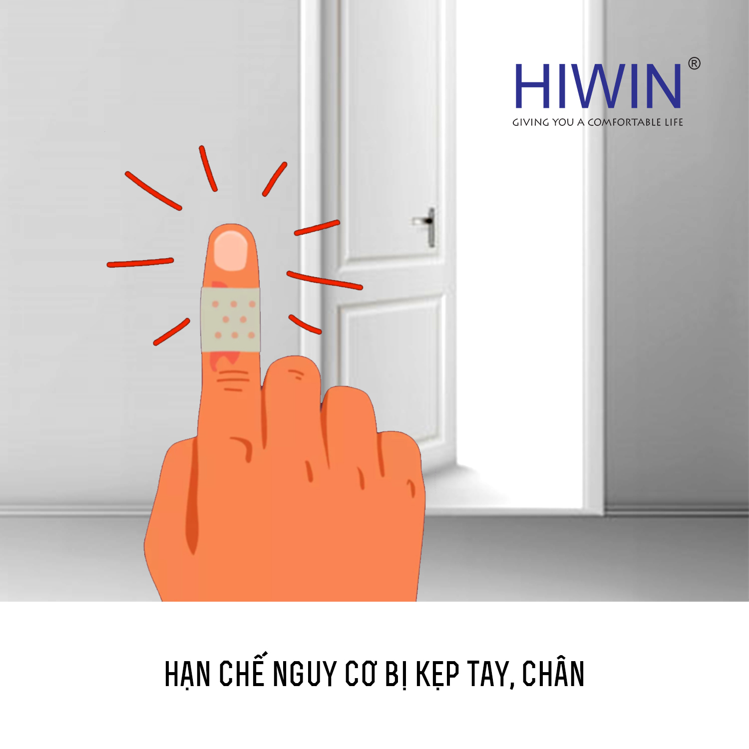 Chặn cửa Y-9005 giúp hạn chế nguy cơ bị kẹp tay chân