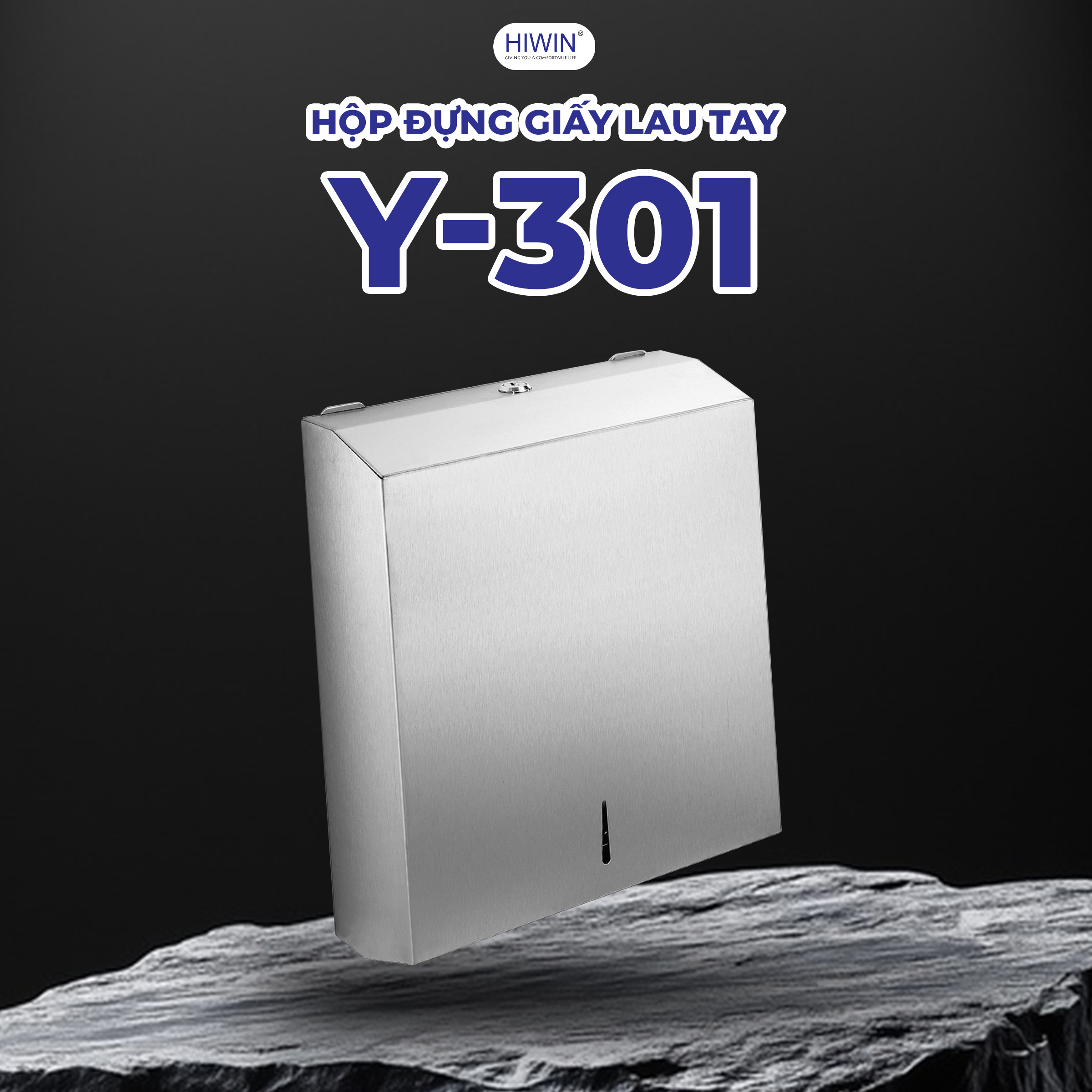 Hộp đựng giấy lau tay Hiwin Y-301 hiện đại, tinh tế và sạch sẽ