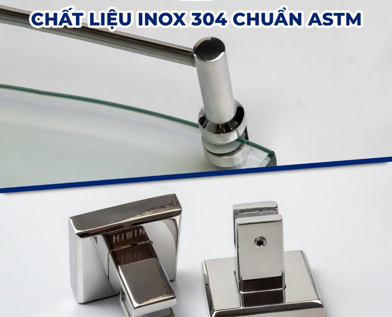 Kệ kính inox chắc chắn, bền bỉ