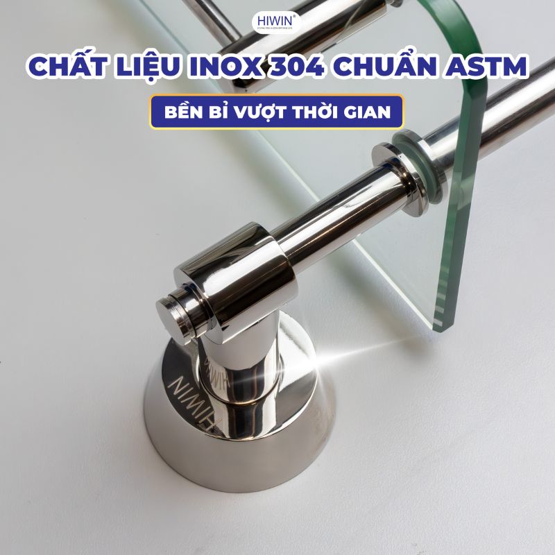 Chất liệu inox 304 kết hợp với kính cường lực chắc chắn, bền bỉ