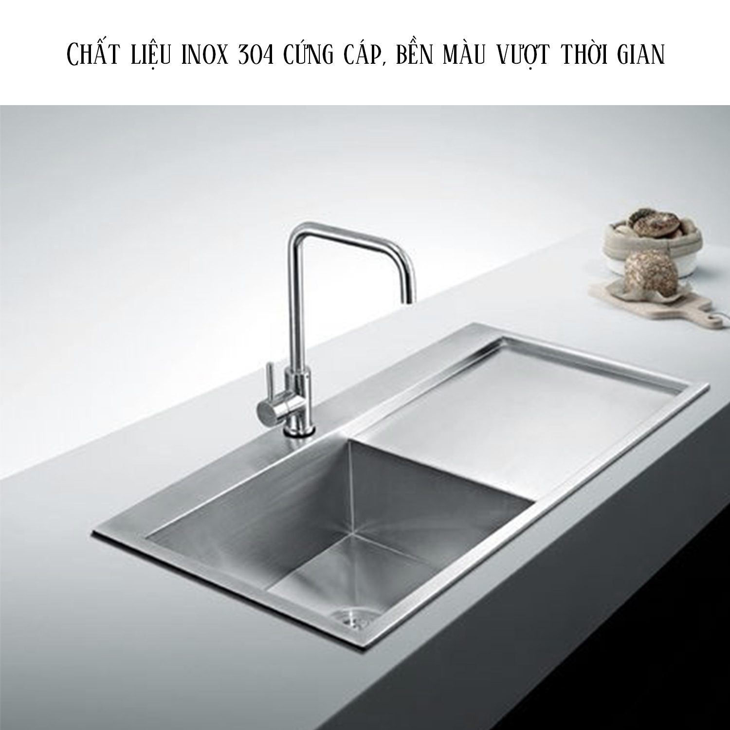 Chất liệu Inox 304 cao cấp, chống gỉ tốt