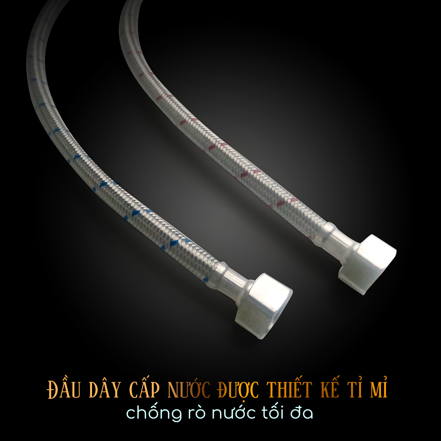 Vòi bếp vòi rửa bát nóng lạnh Hiwin KF-103C có 2 dây cấp nước nóng lạnh