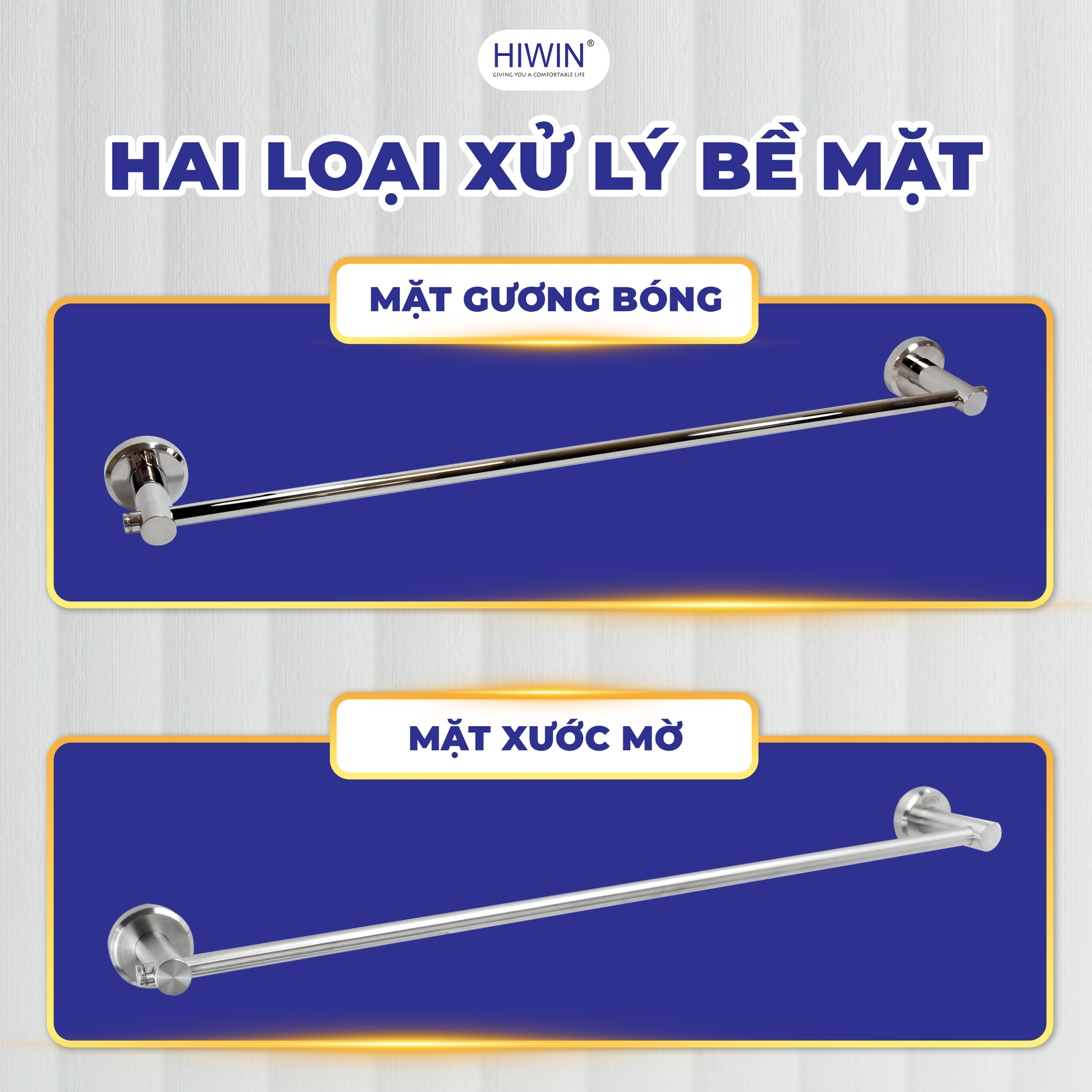 Thanh vắt khăn Y-540 có 2 loại xử lý bề mặt cho bạn lựa chọn