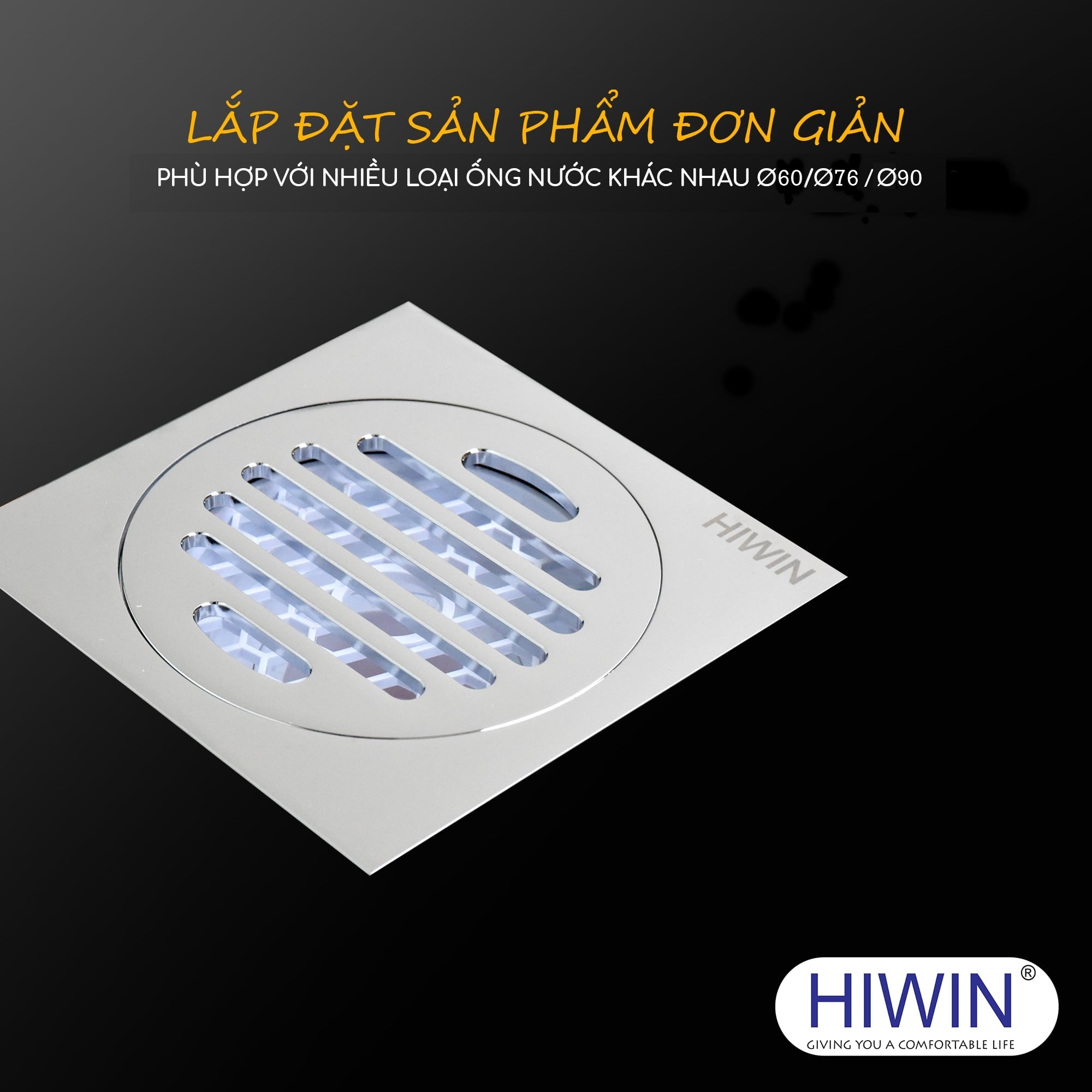 FD-1101H tương thích với nhiều loại đường kính ống thoát