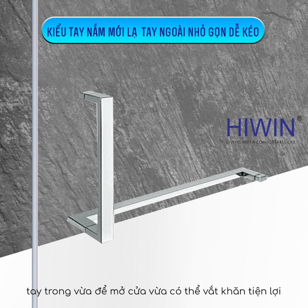 Tay nắm cabin tắm HD-600 kết hợp 2 trong 1 vừa là tay nắm vừa là thanh vắt khăn