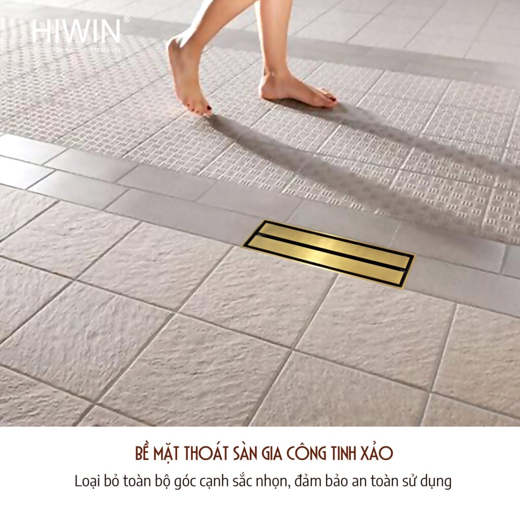 Ga thoát sàn dài đồng giả cổ Hiwin FD-4804 có bề mặt tinh xảo