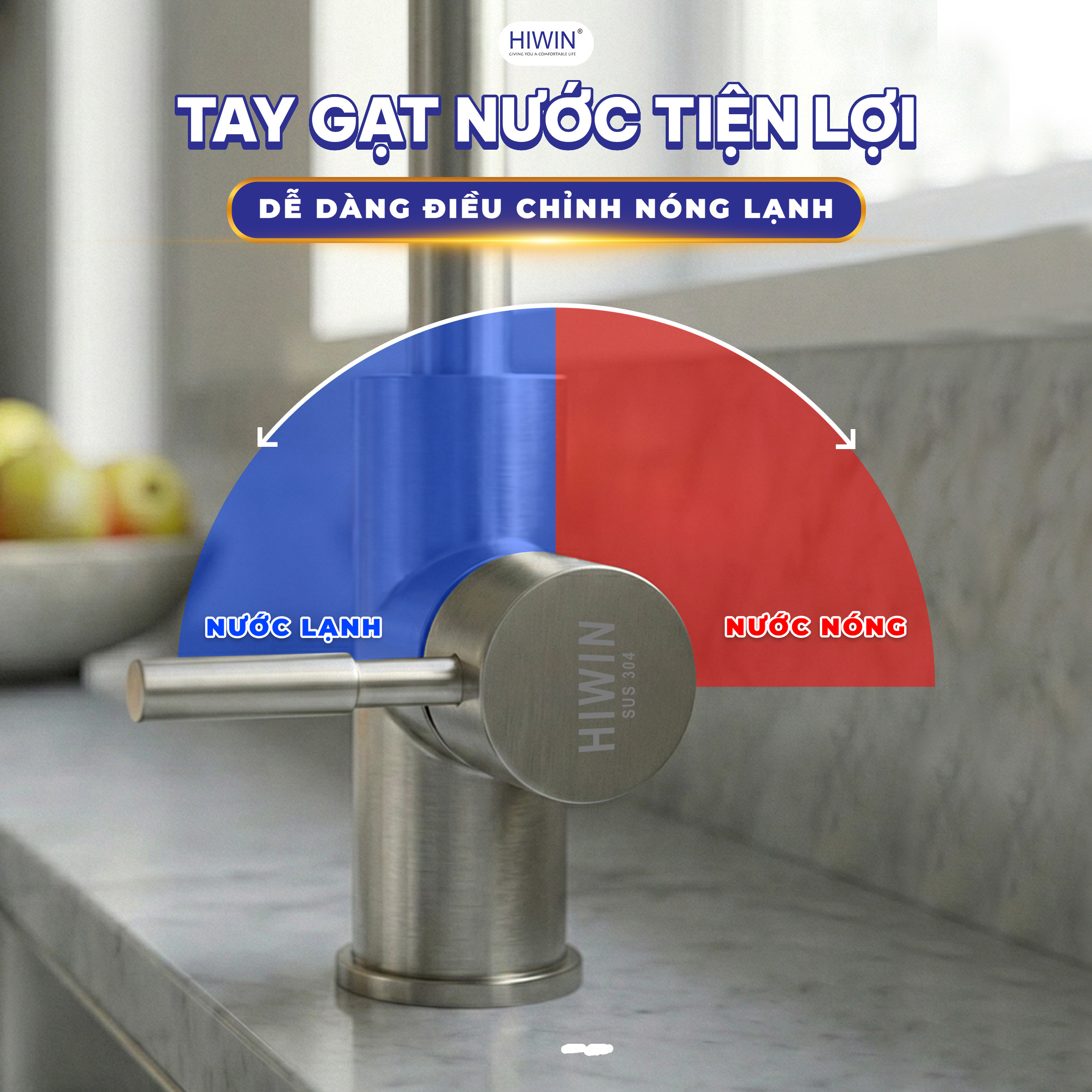 Vòi rửa bát KF-103C có tay gạt nước tiện lợi