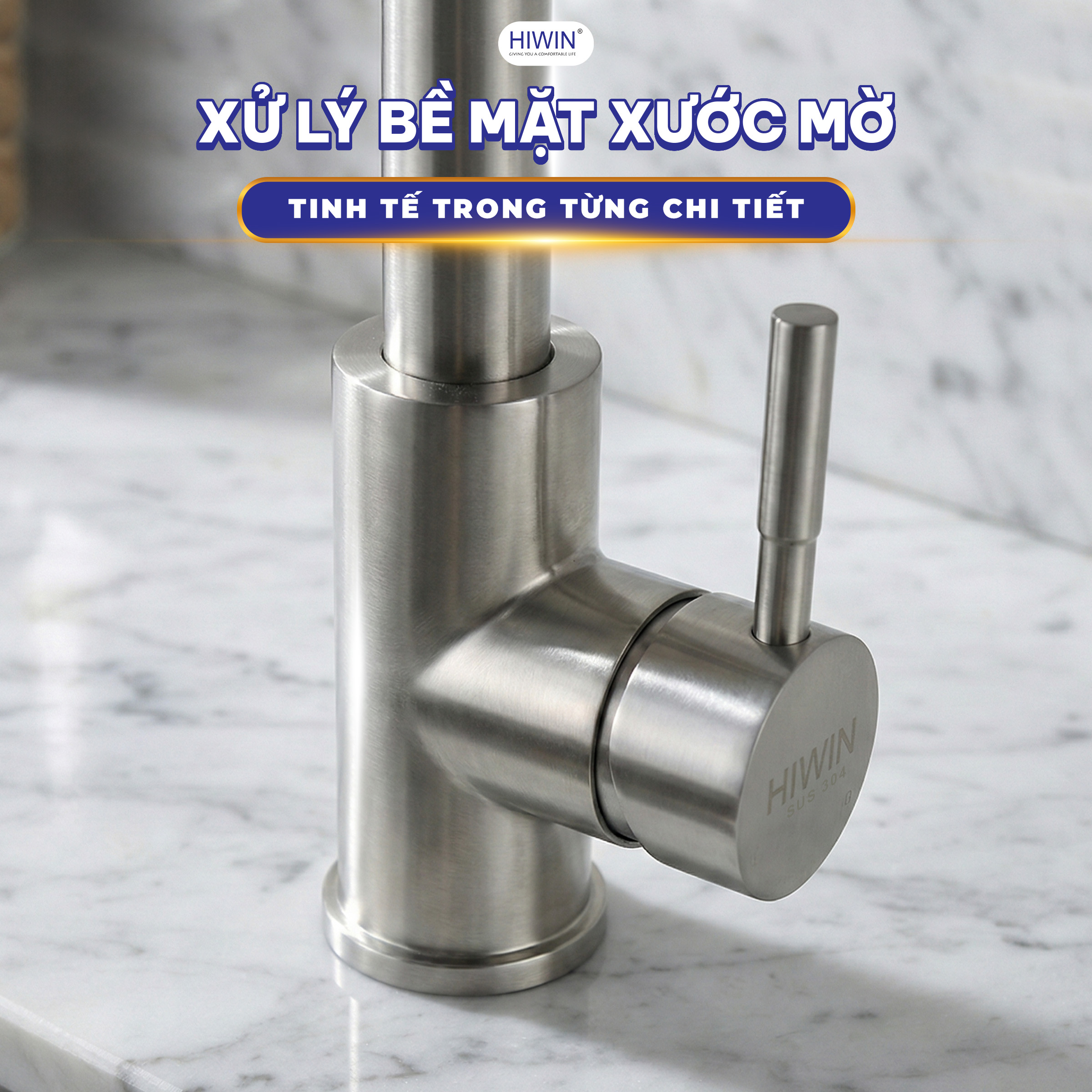 Vòi rứa bát KF-103C xử lý bề mặt xước mờ