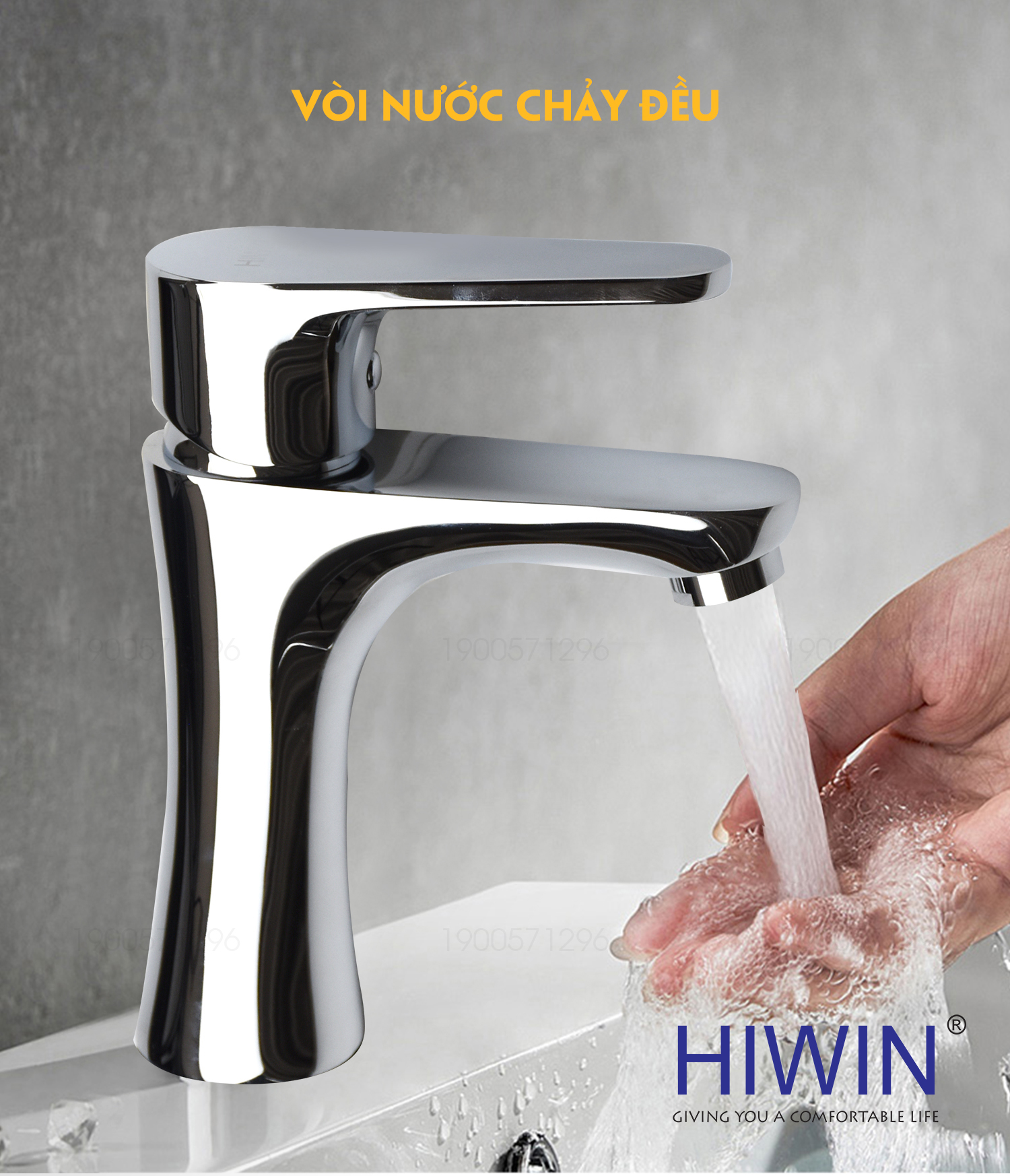 Vòi rửa mặt cao cấp HIWIN KF-6711 chảy đều, êm ru