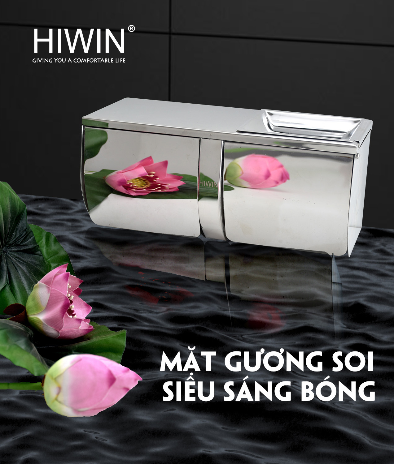 Lô giấy vệ sinh Y-309 bề mặt sáng bóng sang trọng dễ lau chùi