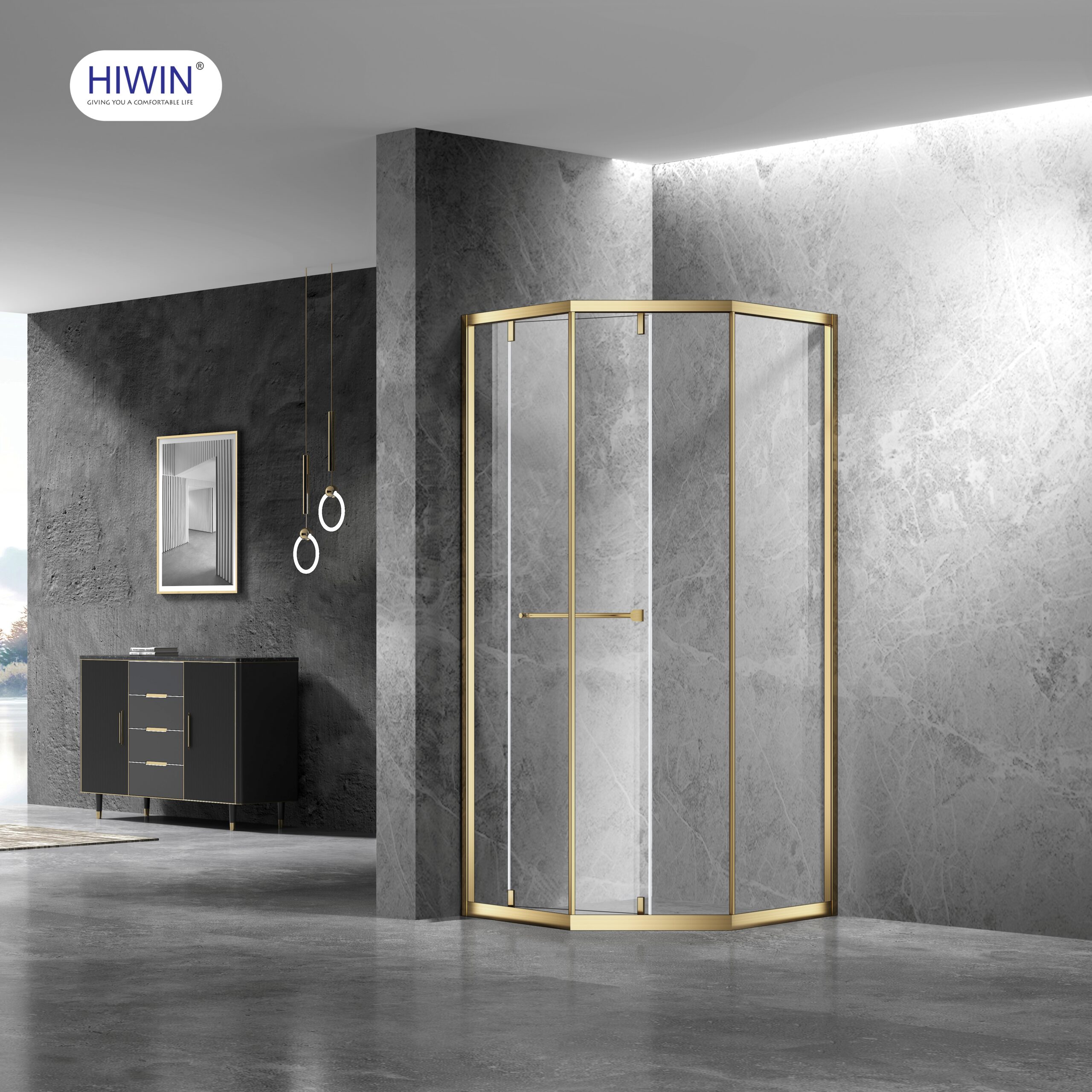 Bộ vách tắm kính cao cấp 135 độ Hiwin Luna