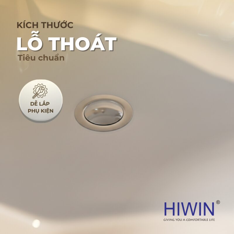 Lỗ thoát nước tiêu chuẩn – dễ dàng lắp đặt phụ kiện, đảm bảo lưu thông nước nhanh và ổn định