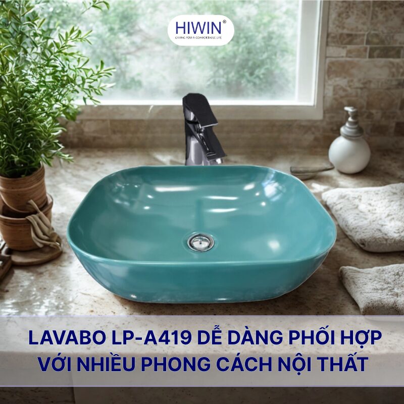 Lavabo nghệ thuật LP-A419 dễ dàng phối hợp với nhiều phong cách nội thất khác nhau