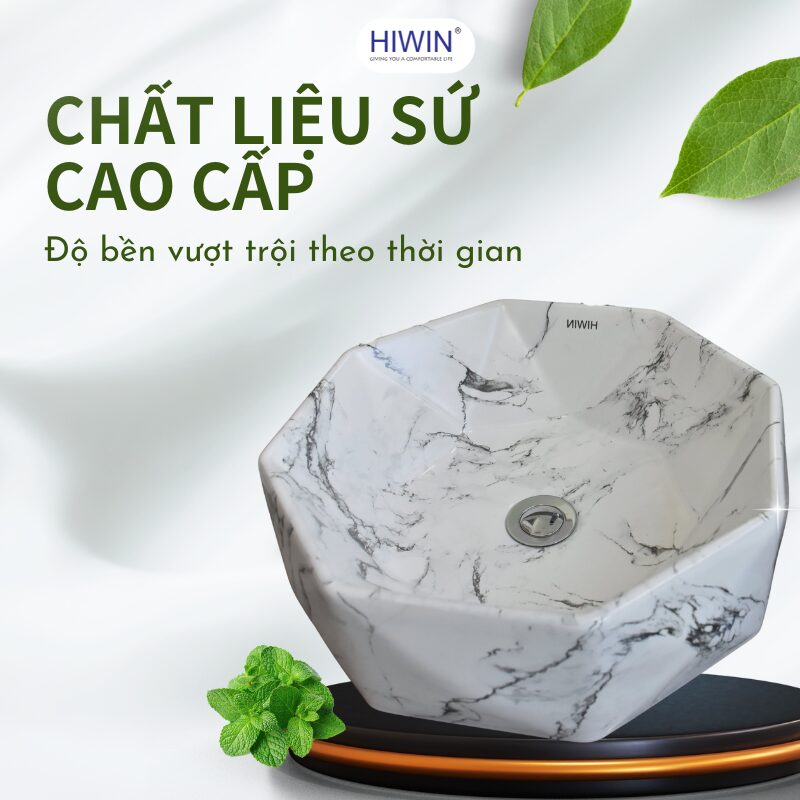 Chất liệu sứ cao cấp được nung ở nhiệt độ cao giúp tăng độ cứng và độ bền vượt trội