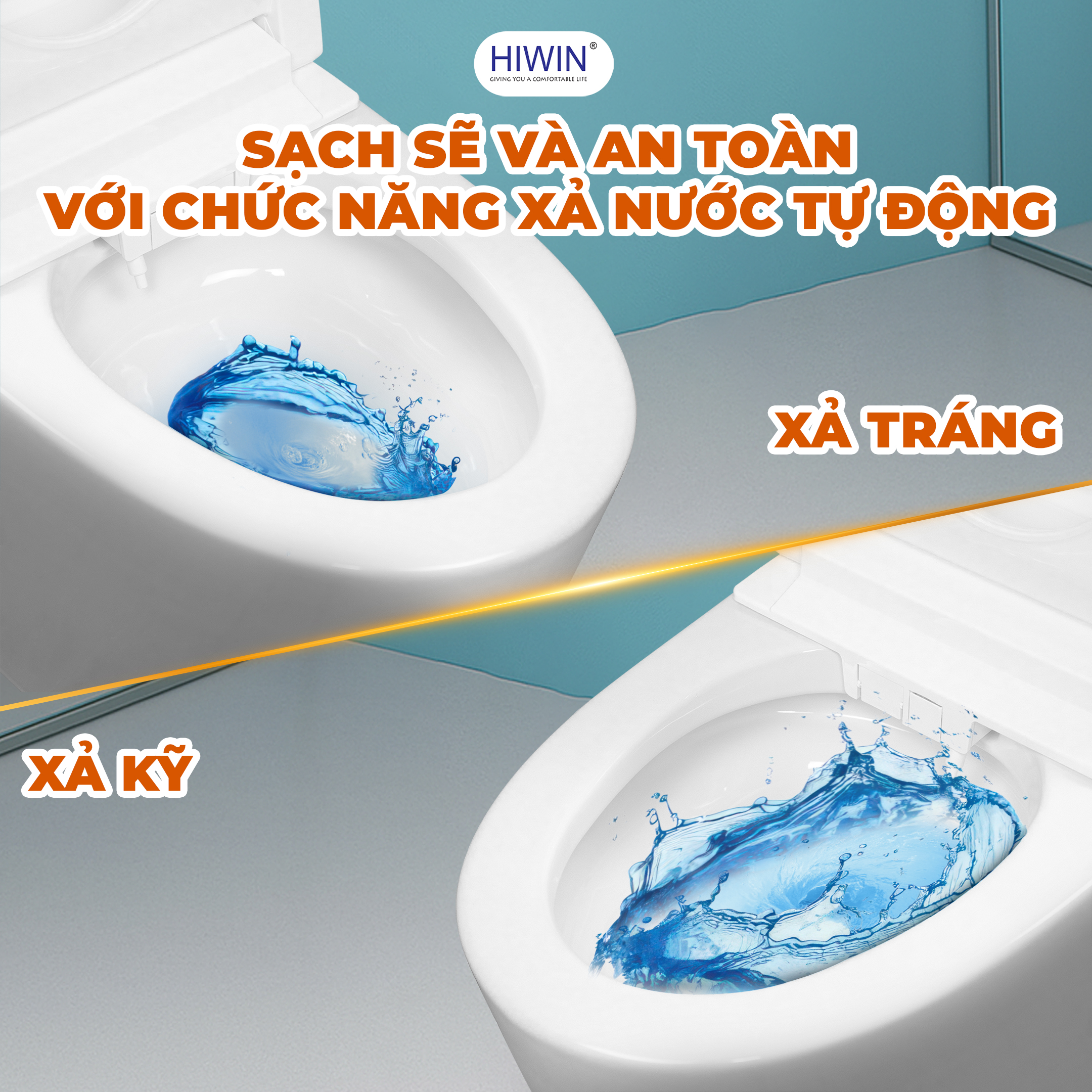 Xả nước tự động, sạch khuẩn chỉ trong một lần