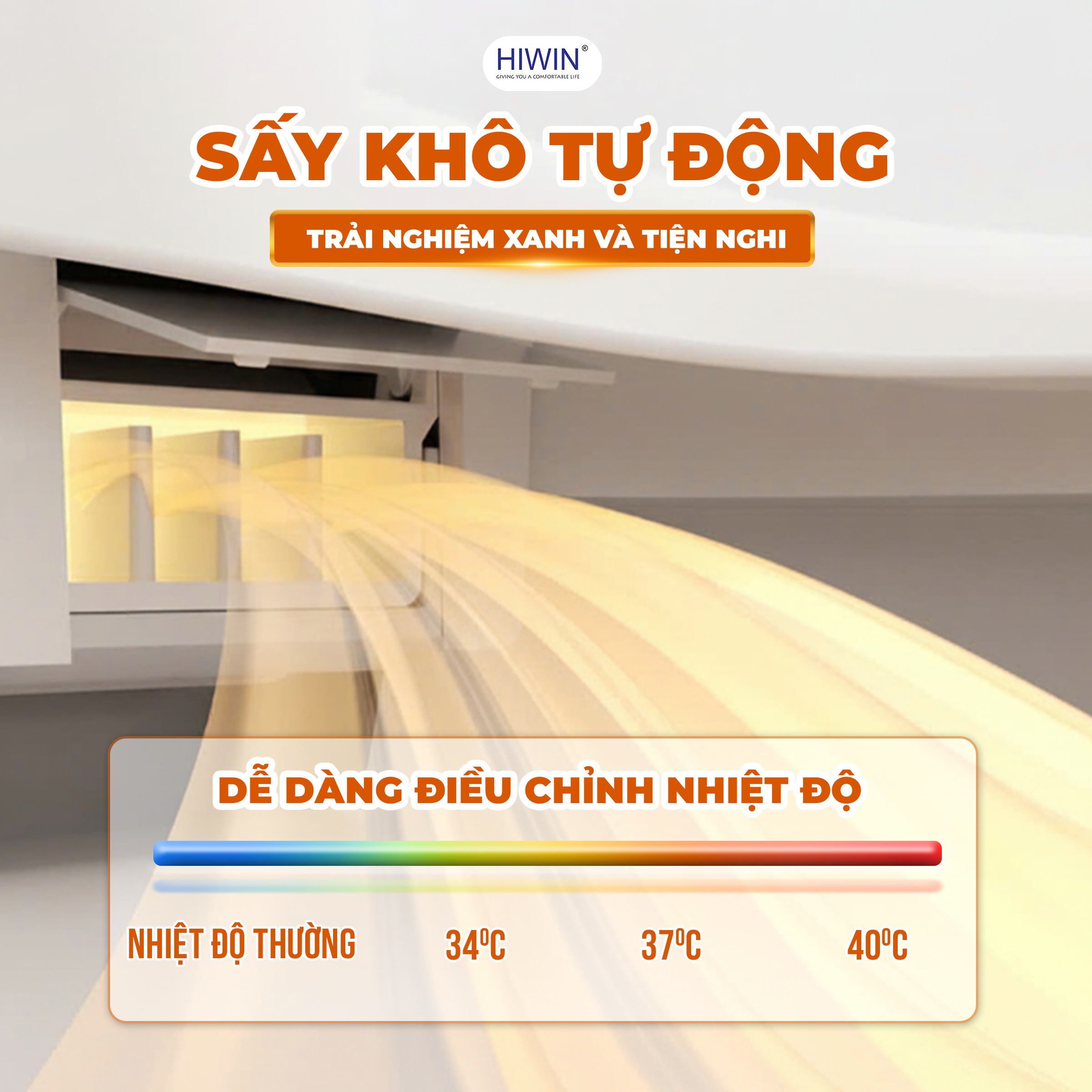 Sấy khô nhanh chóng, khép kín và vệ sinh